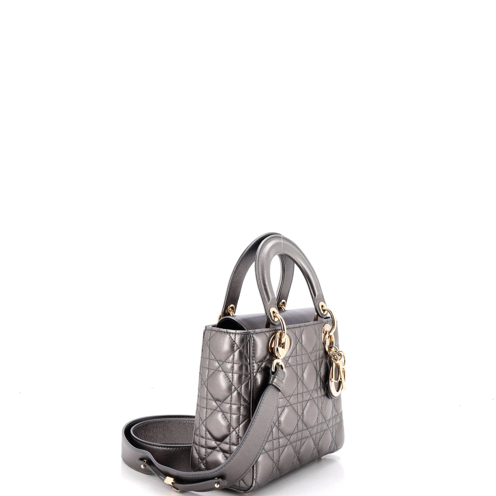 My ABCDior Lady Dior Bag Metallic Cannage Quilt Leather - Image 2