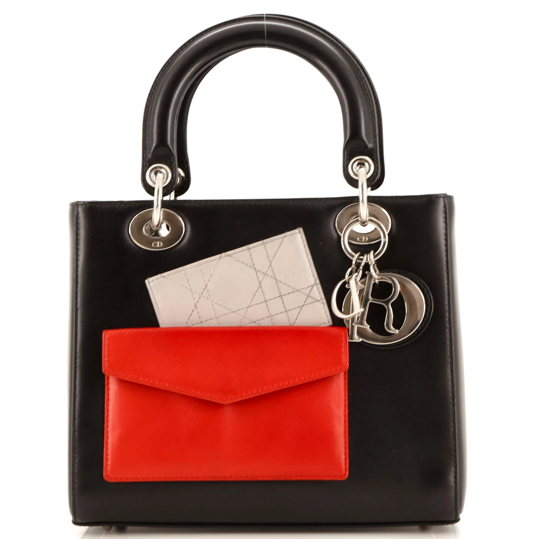 Pockets Lady Dior Bag Leather Medium