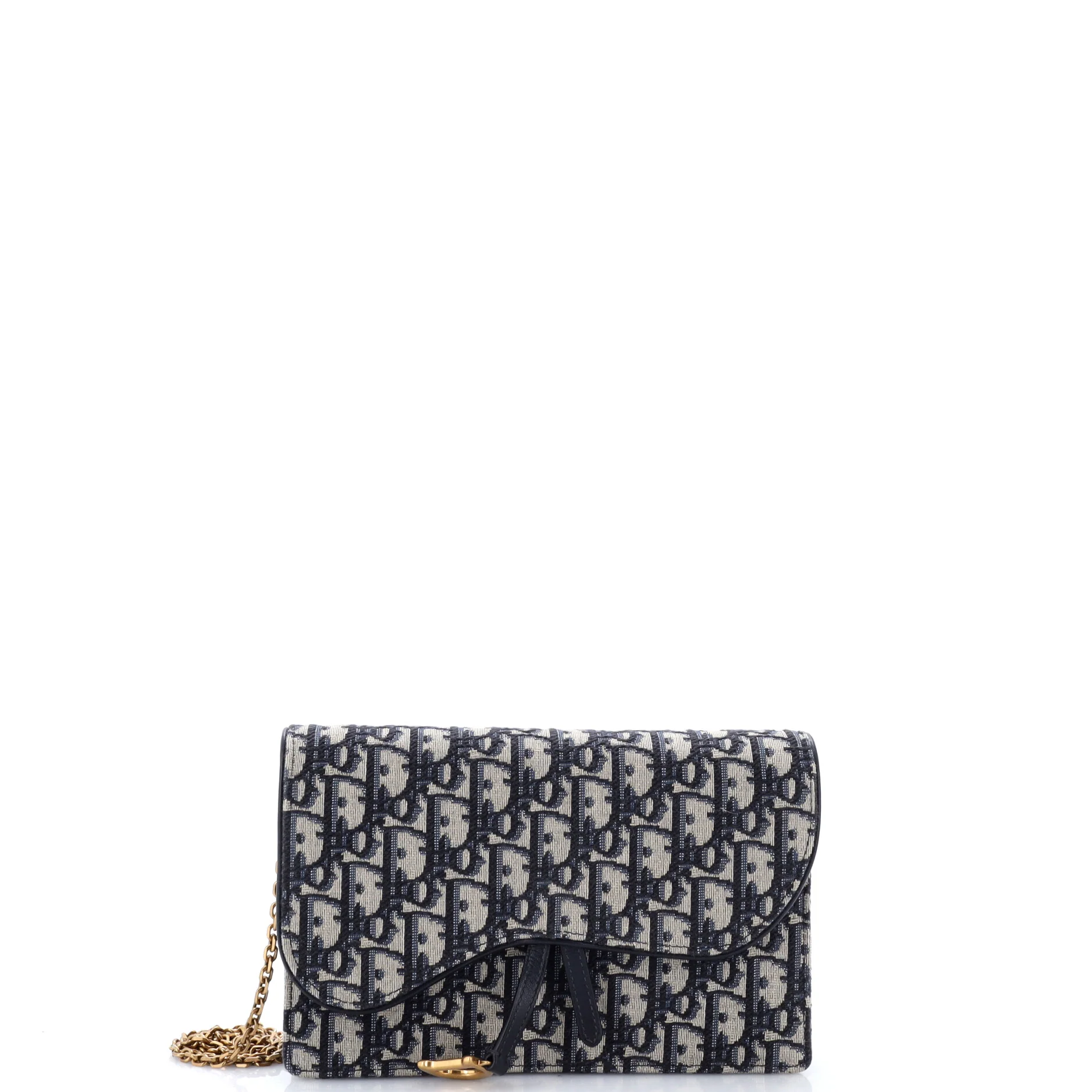 Saddle Chain Clutch Oblique Canvas