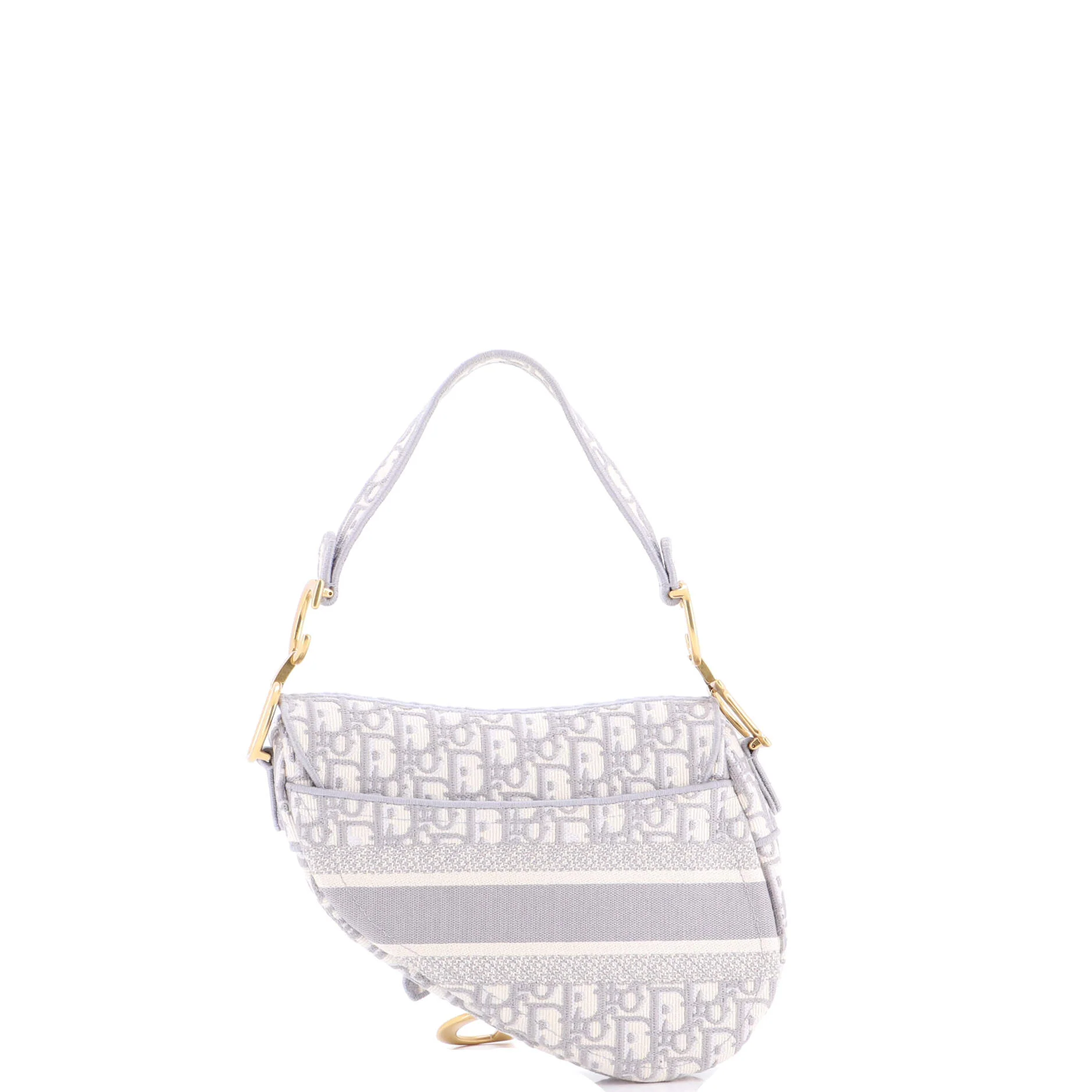 Saddle Handbag Logo Embroidered Oblique Canvas Medium - Image 3