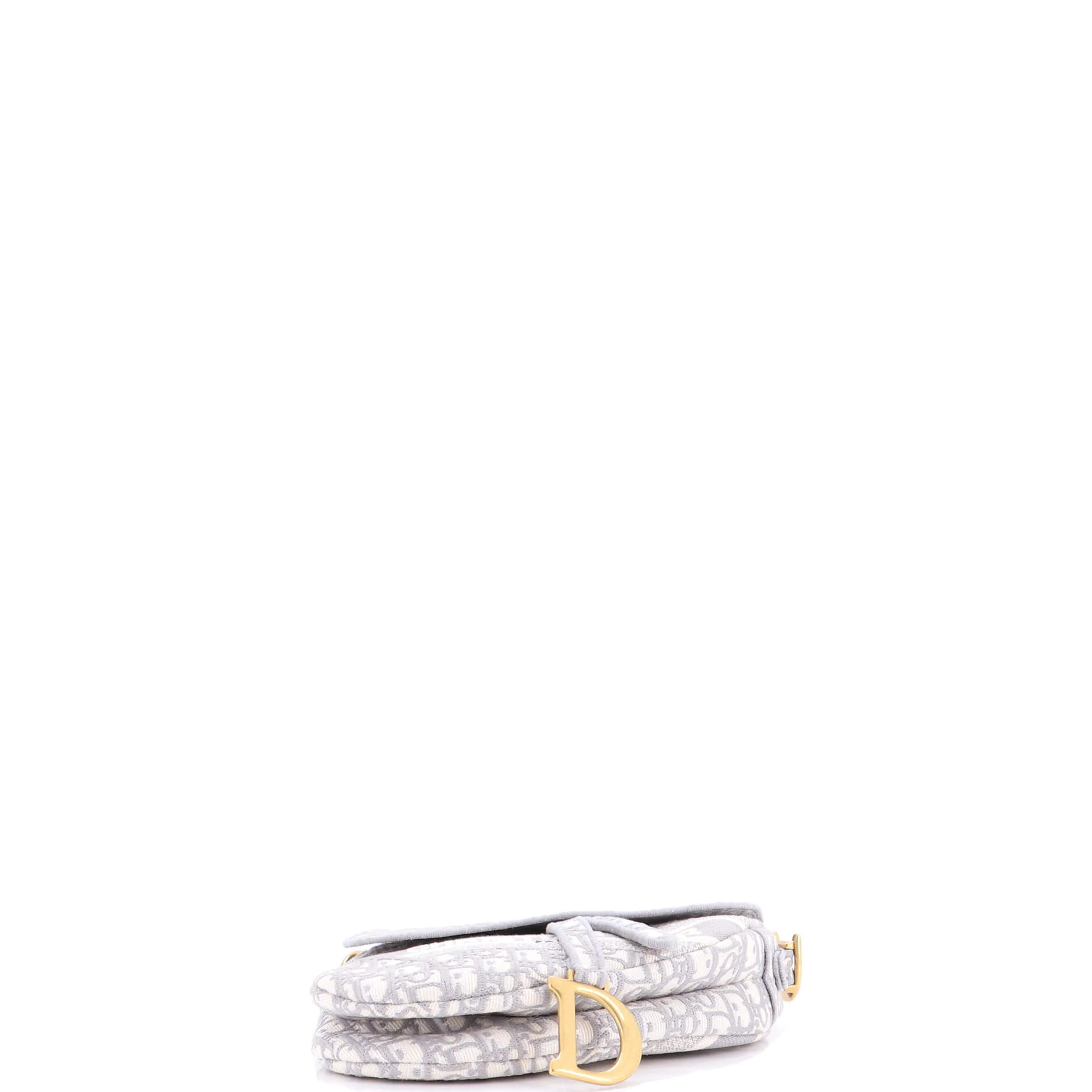 Saddle Handbag Logo Embroidered Oblique Canvas Medium - Image 4
