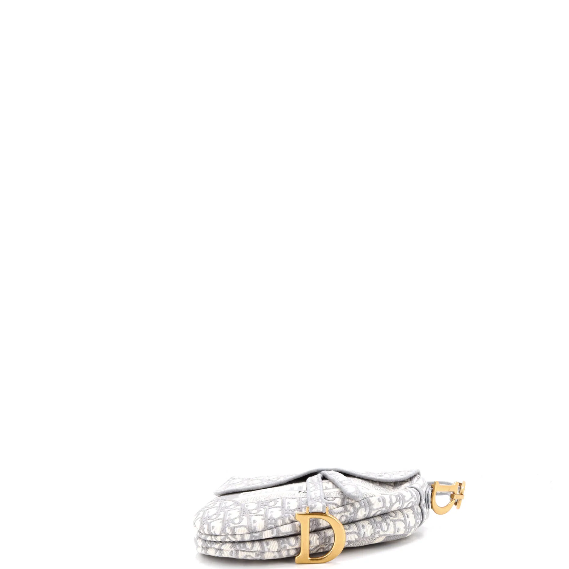 Saddle Handbag Logo Embroidered Oblique Canvas Medium - Image 4