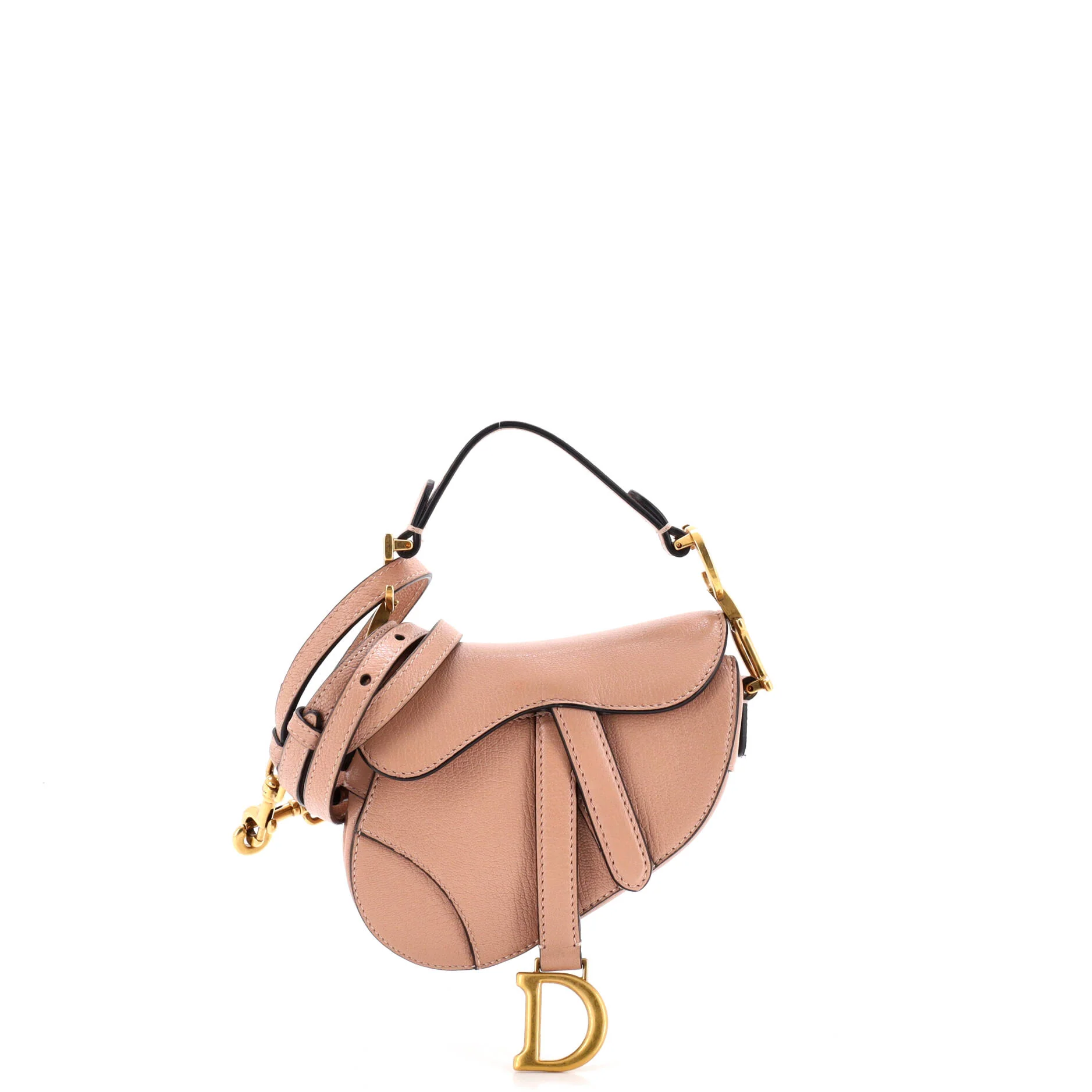 Saddle Handbag with Strap Leather Micro