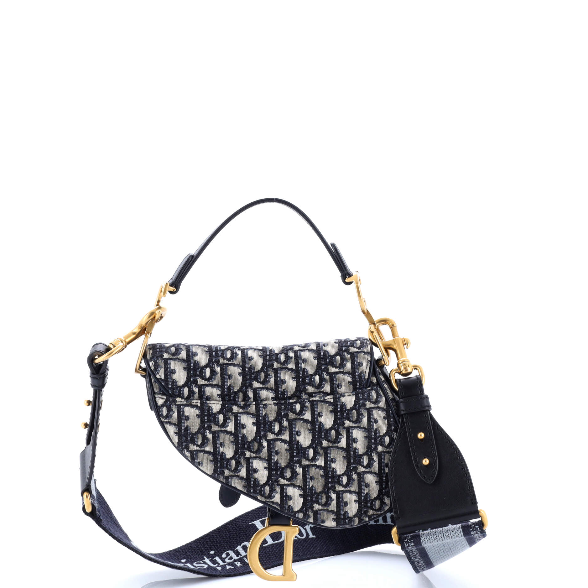 Saddle Handbag with Strap Oblique Canvas Mini - Image 3