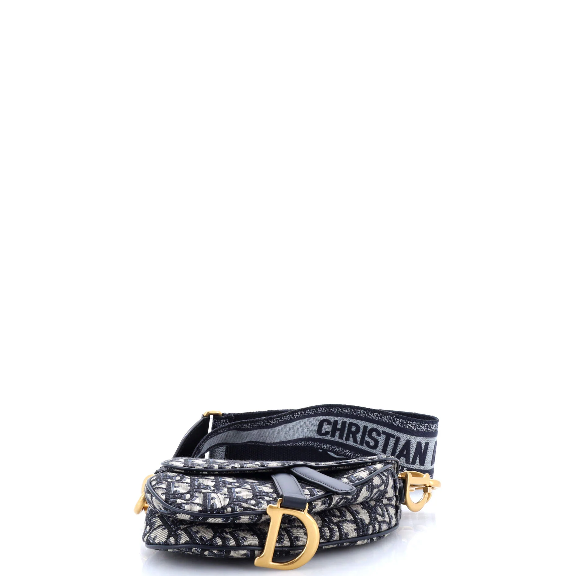Saddle Handbag with Strap Oblique Canvas Mini - Image 4