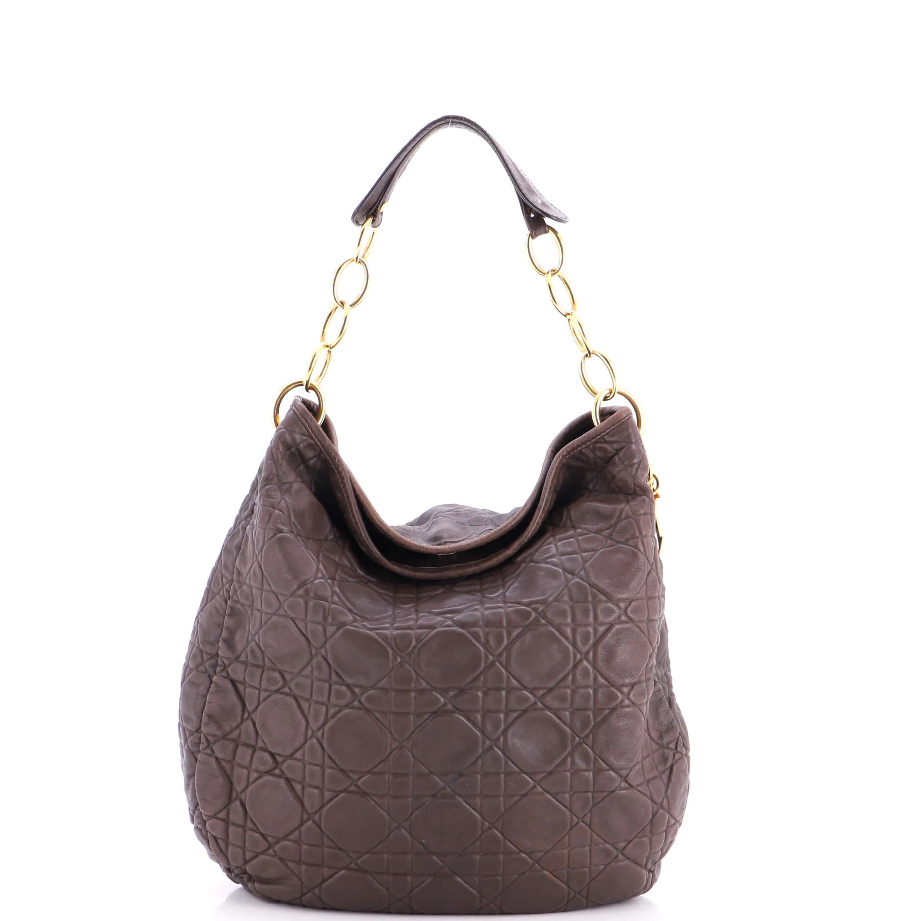 Soft Lady Chain Hobo Cannage Quilt Leather Medium - Image 3