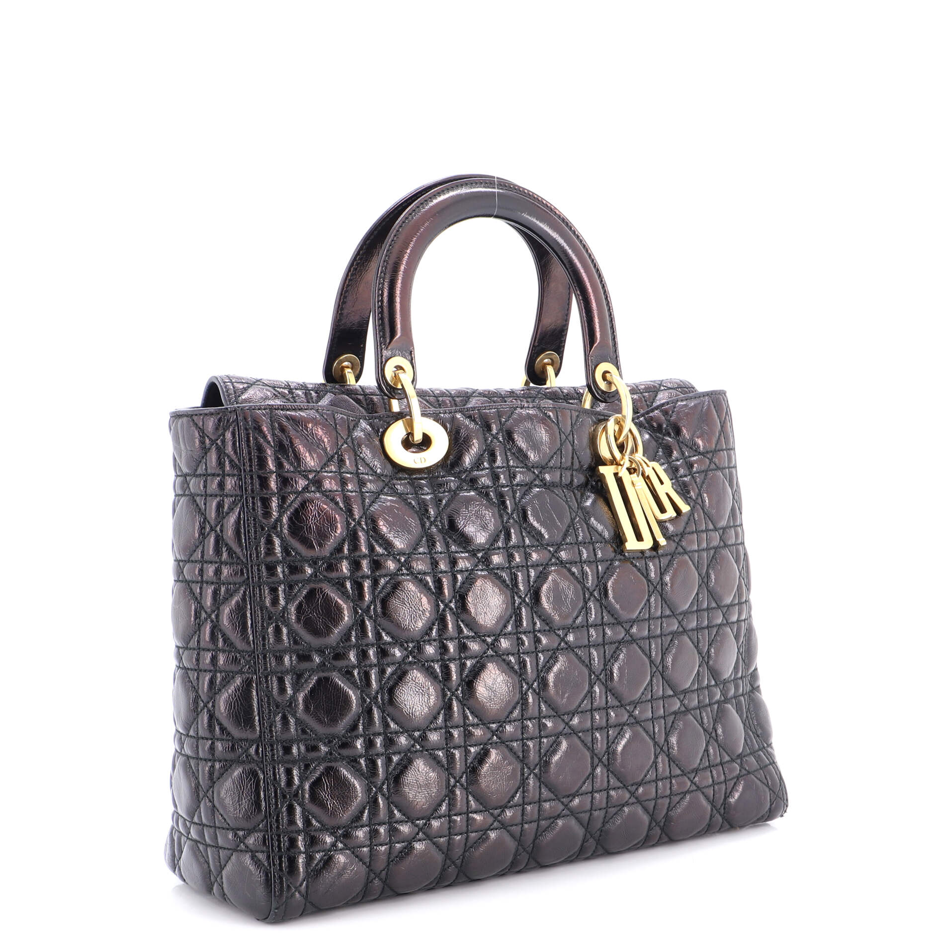 Supple Lady Dior Bag Cannage Crinkled Patent Large - Image 2