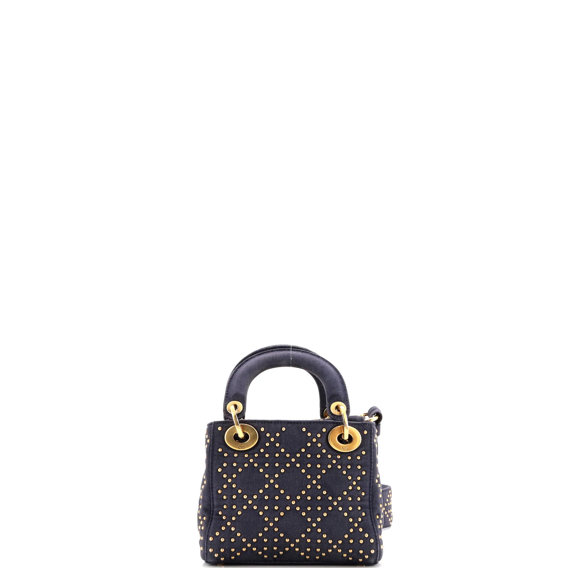 Supple Lady Dior Bag Cannage Studded Denim Mini - Image 3