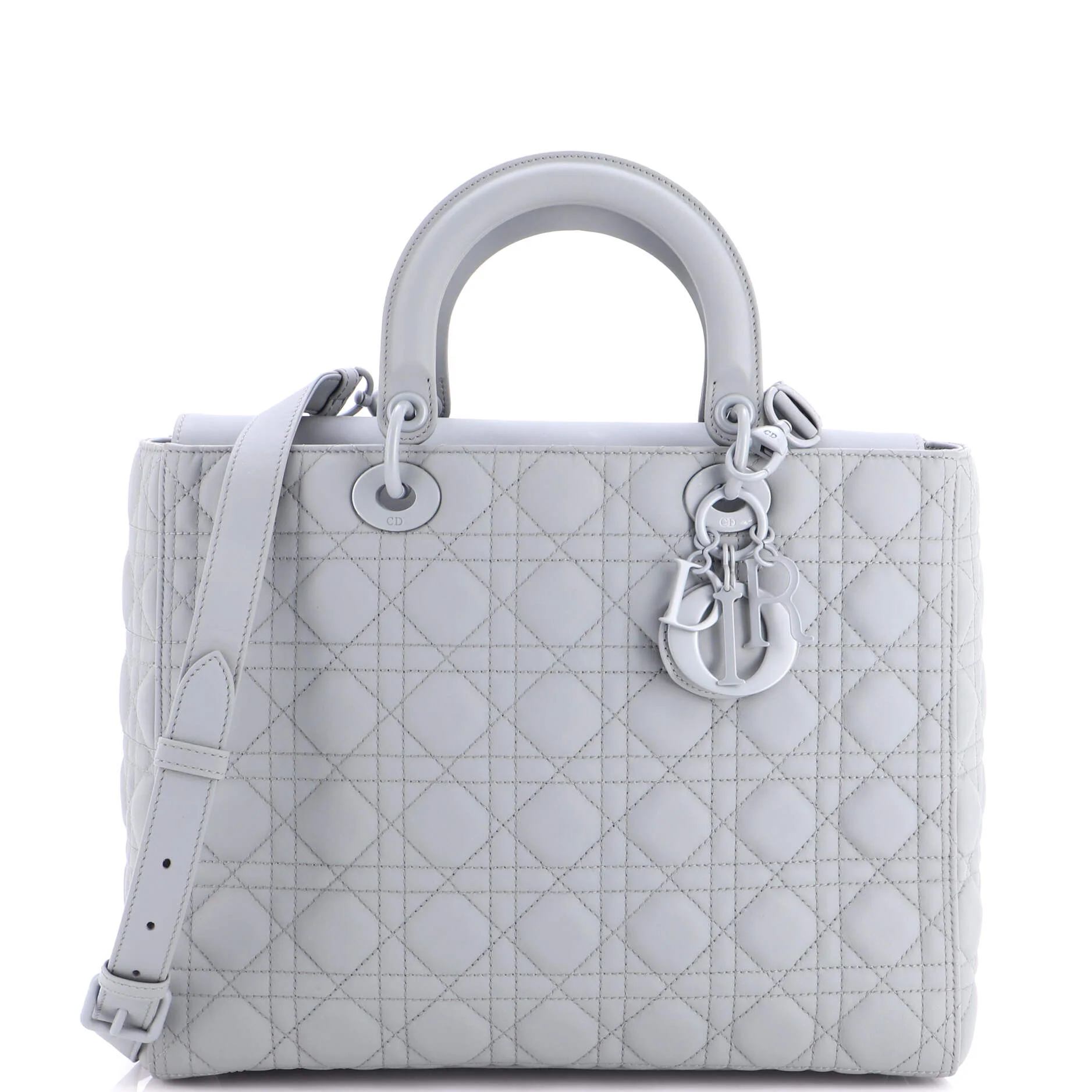 Ultra Matte Lady Dior Bag Cannage Quilt Calfskin Large