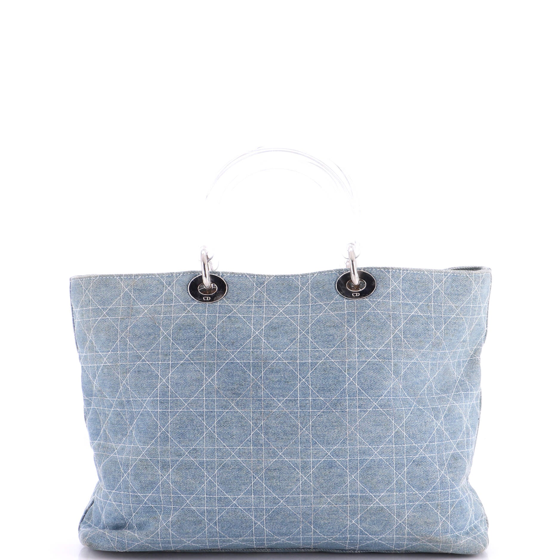 Vintage Lady Dior Bag Cannage Quilt Denim Large - Image 3