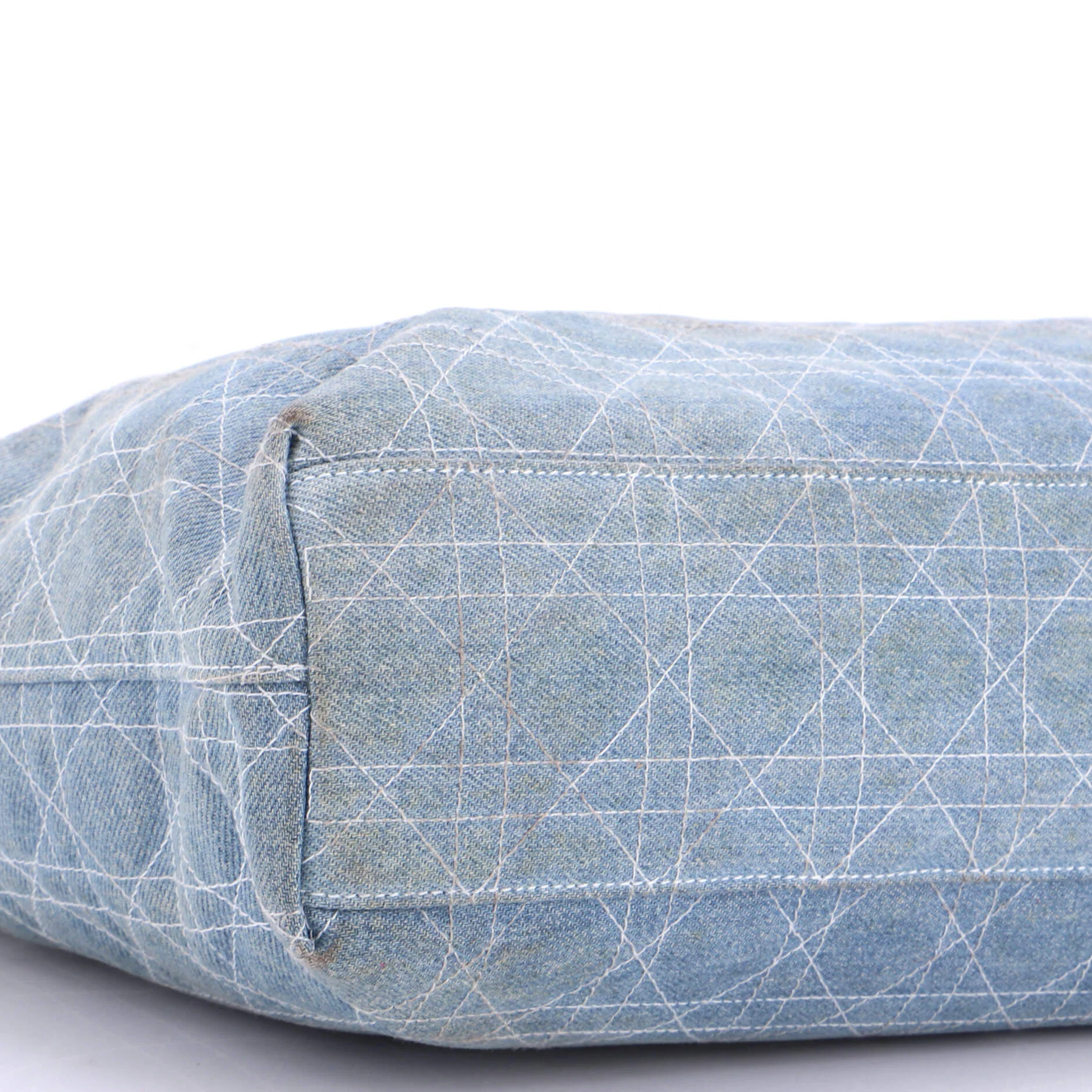 Vintage Lady Dior Bag Cannage Quilt Denim Large - Image 7