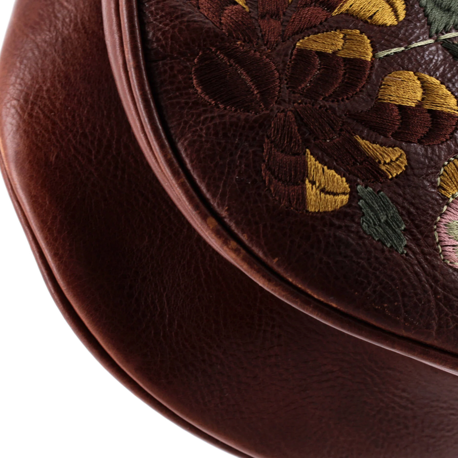 Vintage Saddle Bag Embroidered Leather Medium - Image 6
