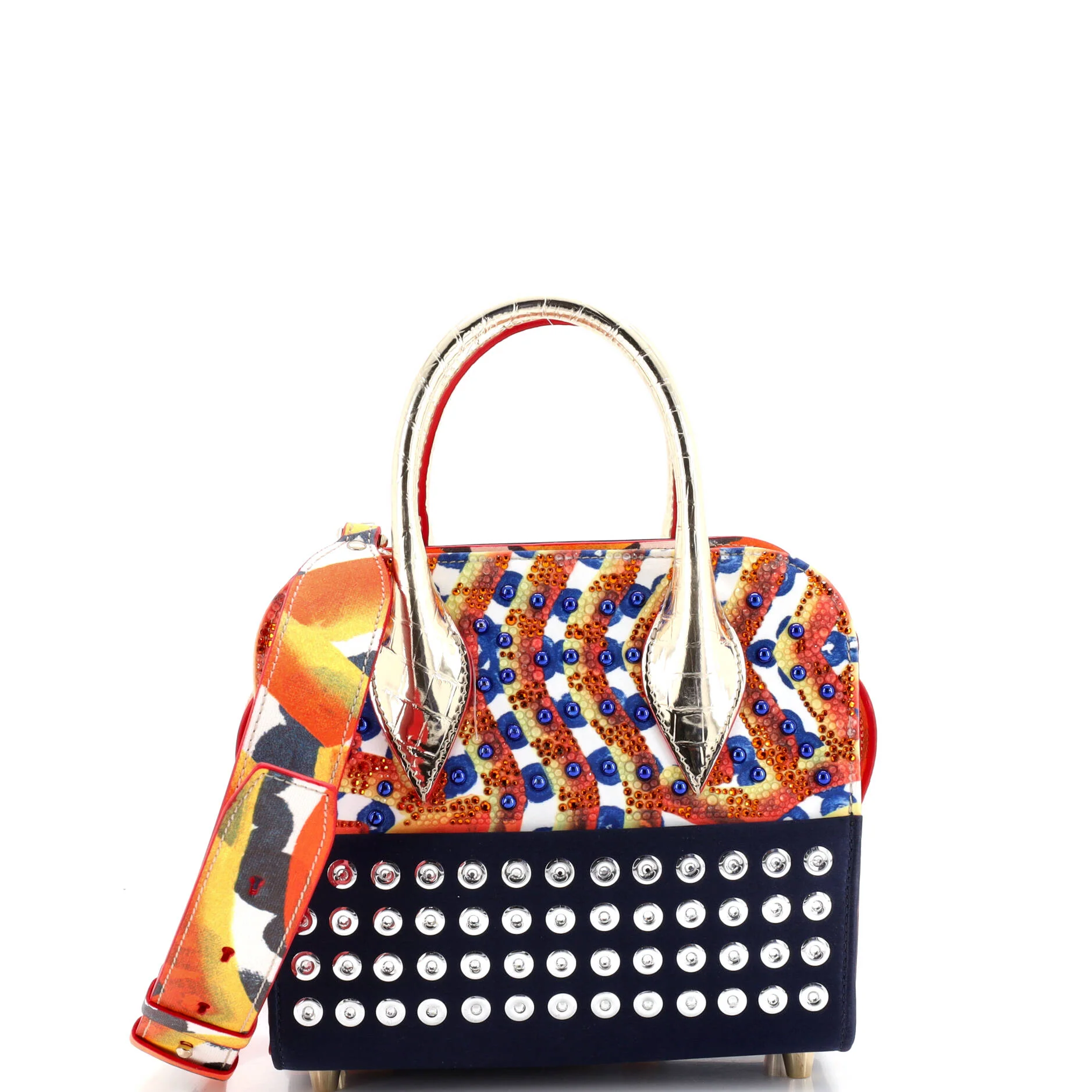 Eloise Top Handle Bag Embellished Printed Satin Mini