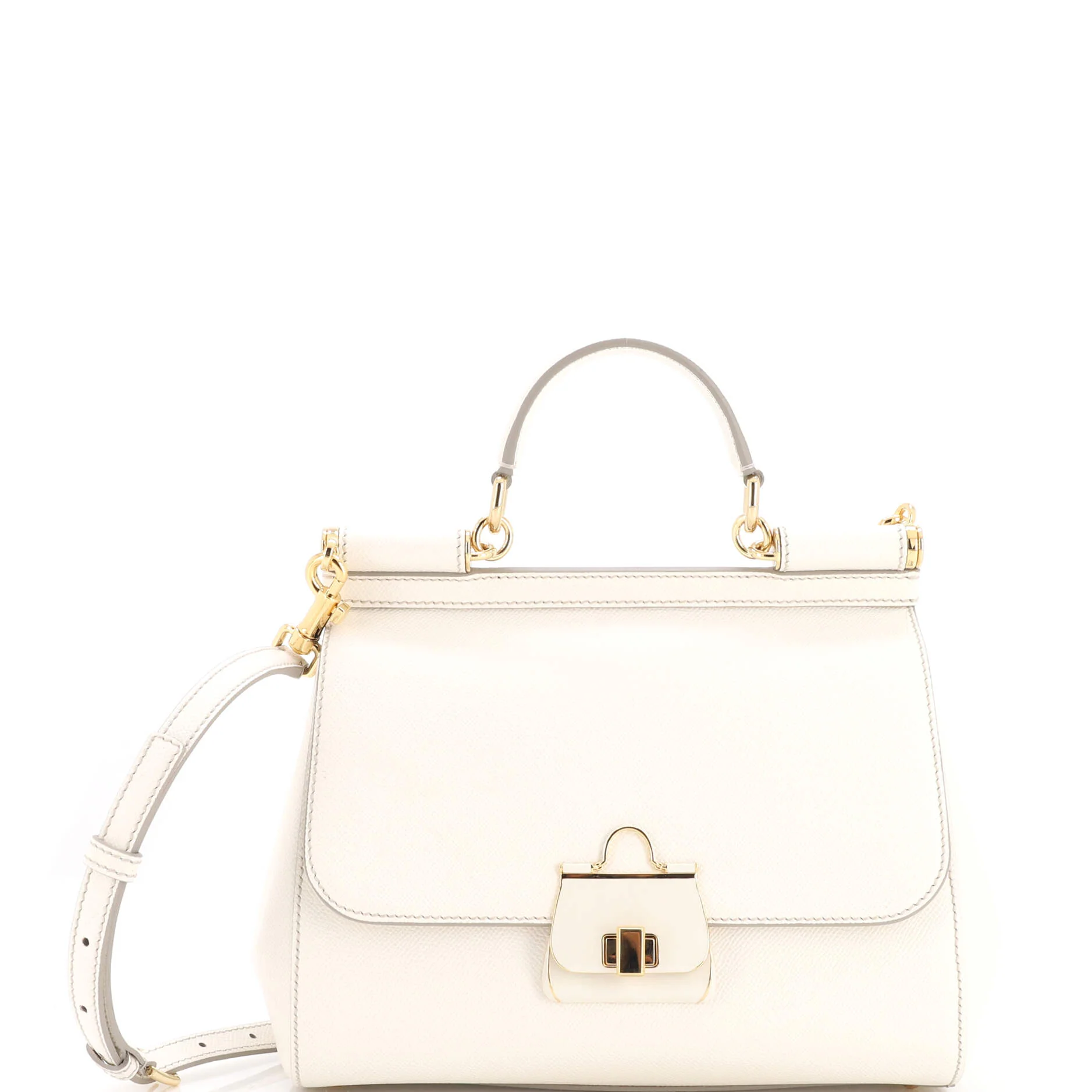 Miss Sicily Bag Leather with Enamel Medium