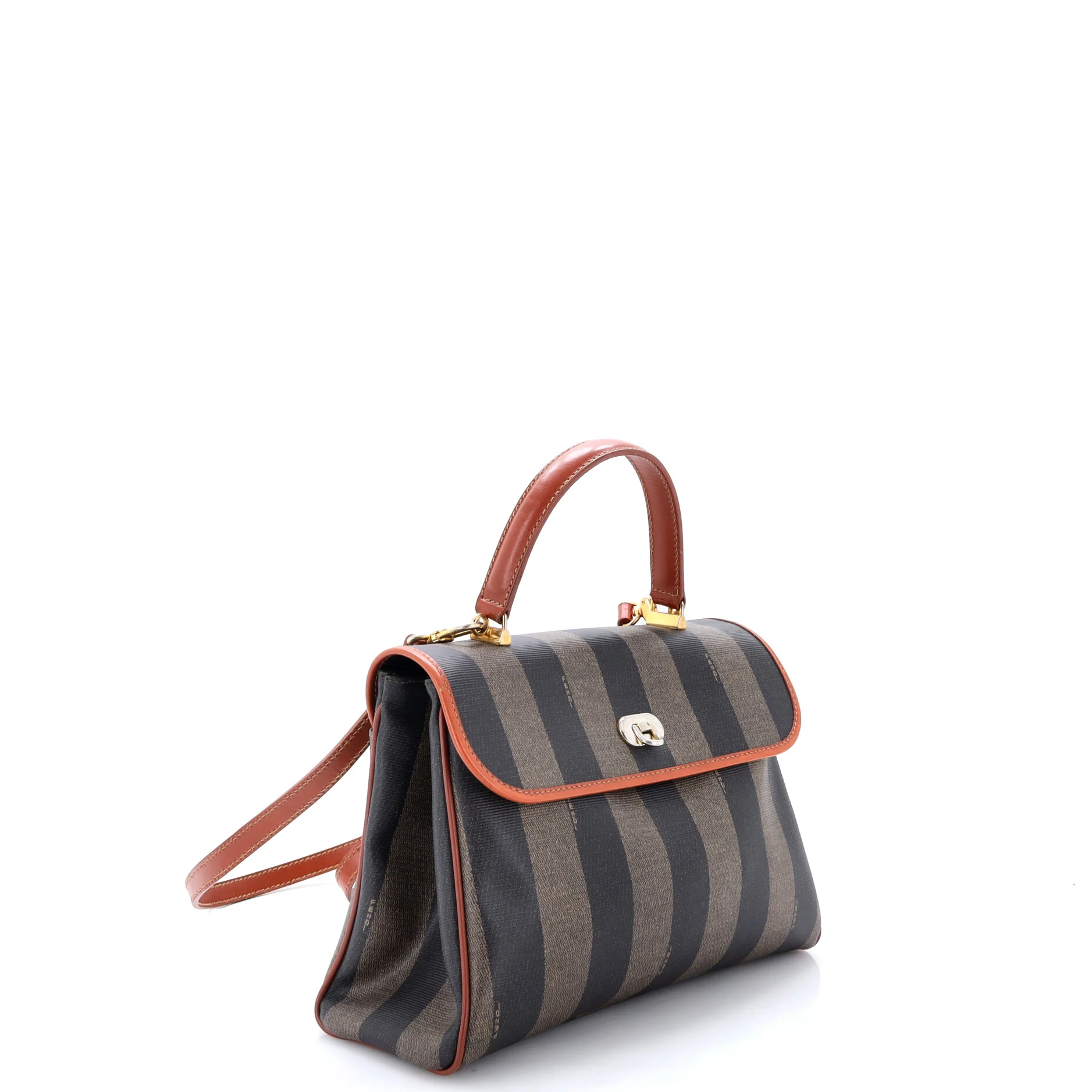 Convertible Pequin Top Handle Tote Coated Canvas with Leather Medium - Image 2