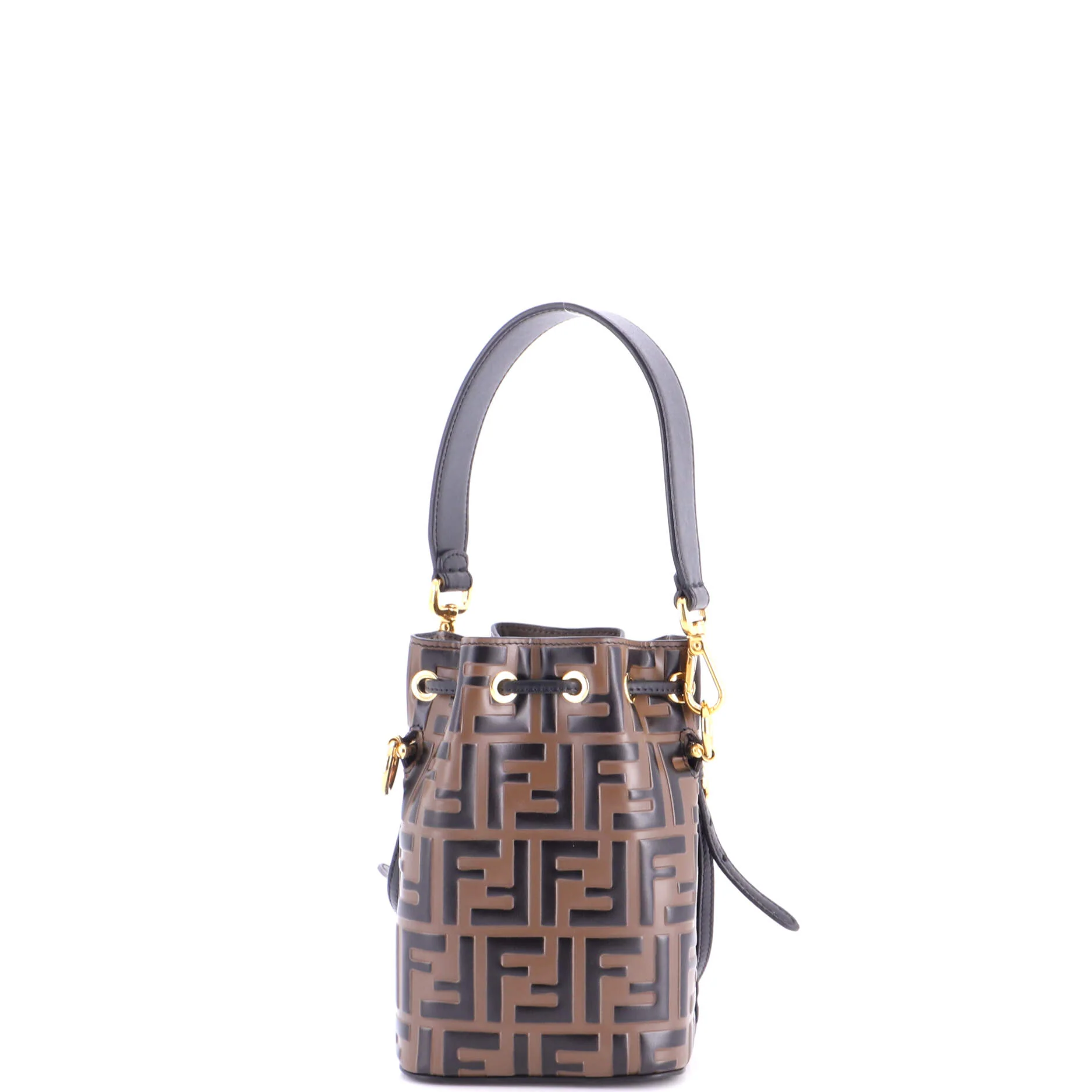 Mon Tresor Bucket Bag Zucca Embossed Leather Mini - Image 3