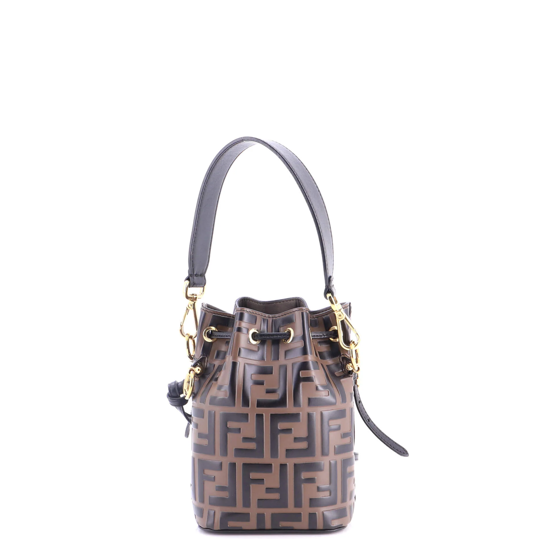 Mon Tresor Bucket Bag Zucca Embossed Leather Mini - Image 3