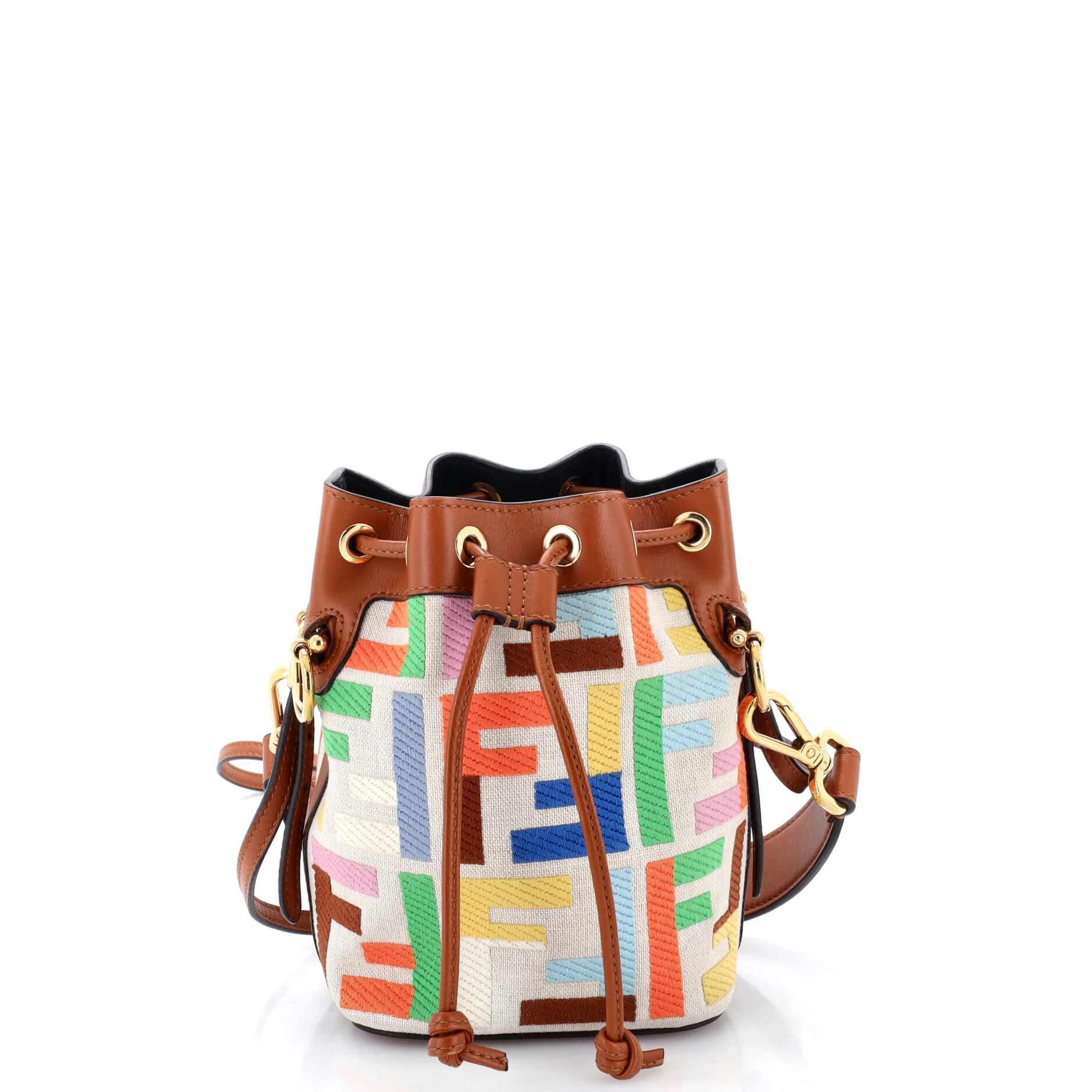 Mon Tresor Bucket Bag Zucca Embroidered Canvas Mini