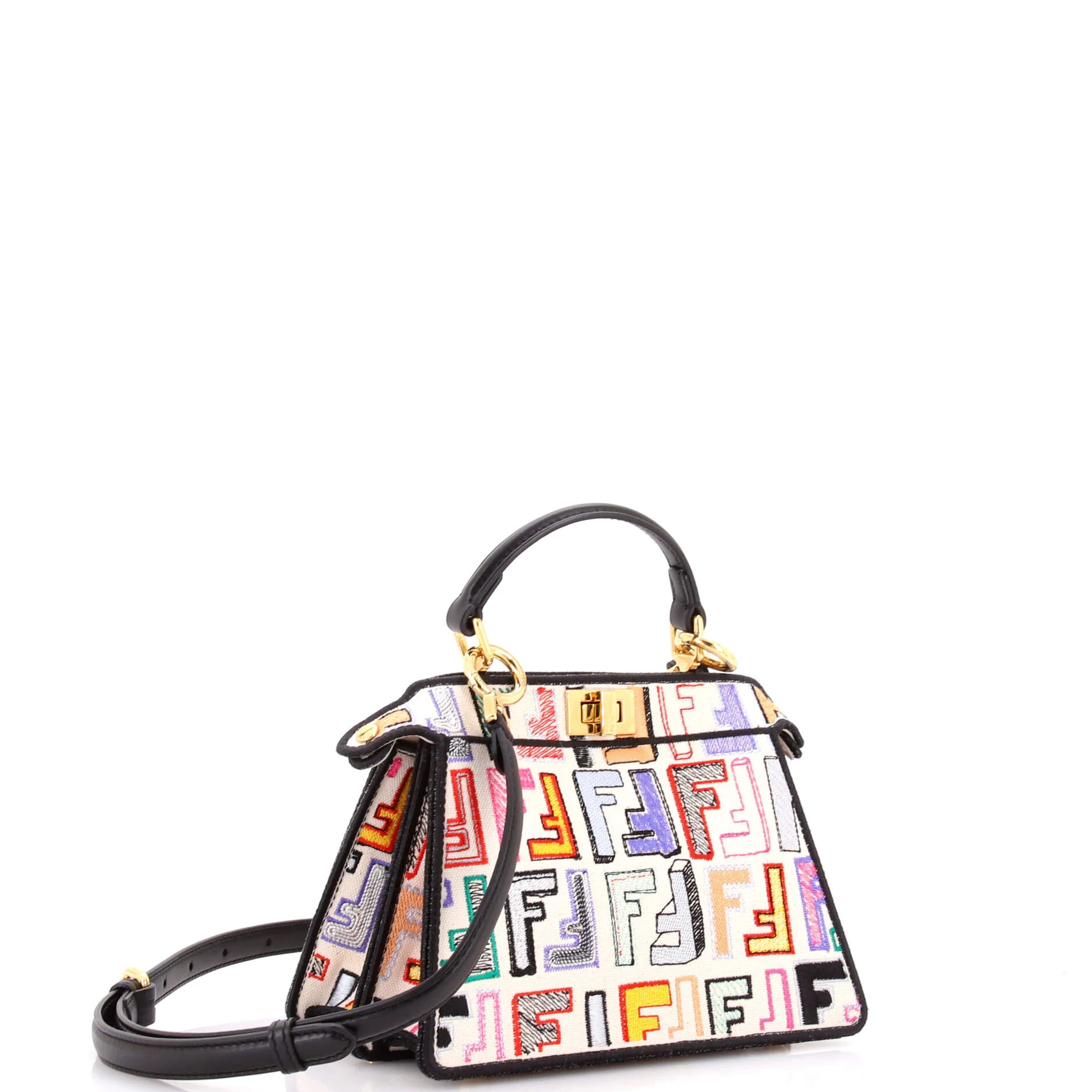 Peekaboo ISeeU Bag Embroidered Zucca Canvas Petite - Image 2
