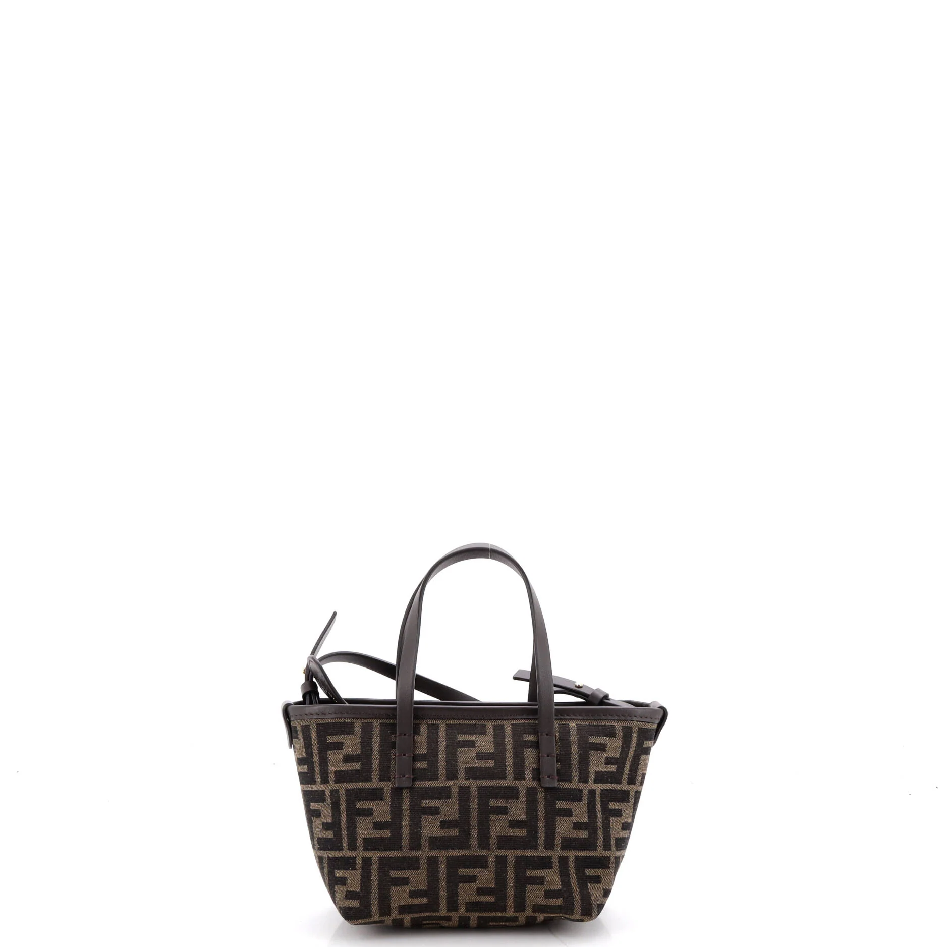 Roll Tote FF Fabric with Leather Mini - Image 3