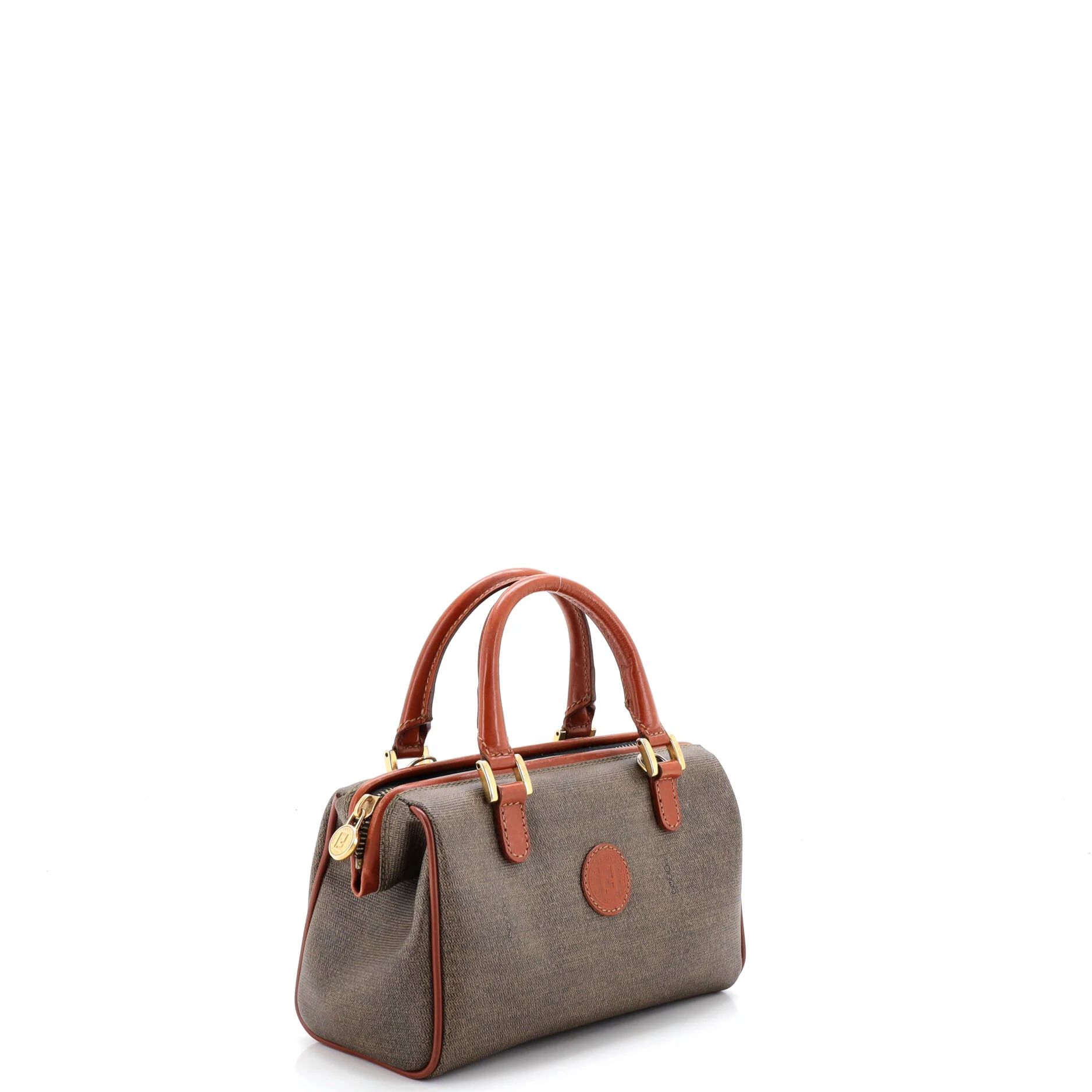 Vintage Pequin Convertible Boston Bag Coated Canvas Mini - Image 2