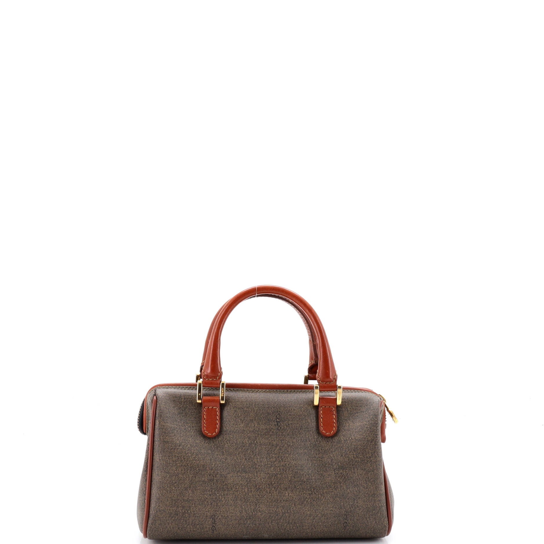 Vintage Pequin Convertible Boston Bag Coated Canvas Mini - Image 3