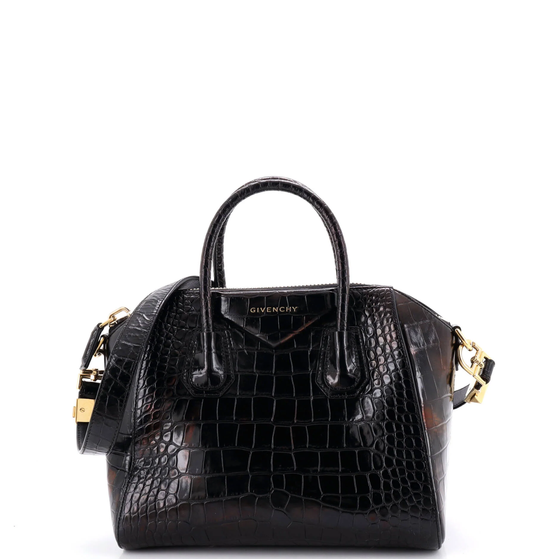 Antigona Bag Crocodile Embossed Leather Medium