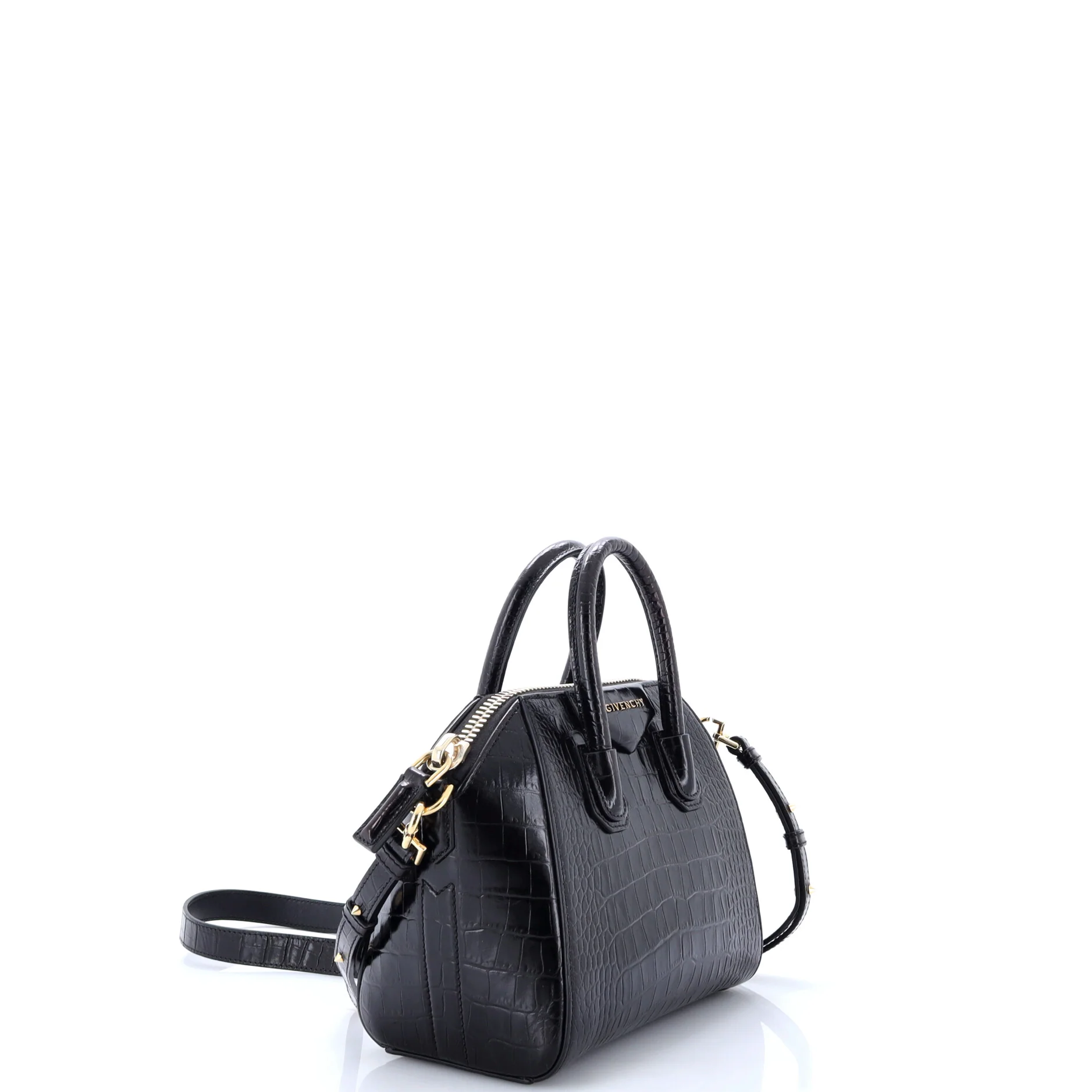 Antigona Bag Crocodile Embossed Leather Mini - Image 2