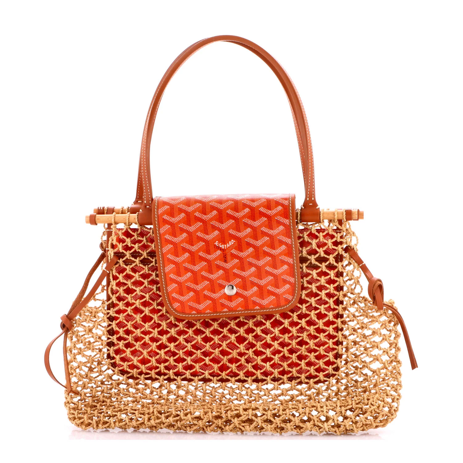 Aligre Bag Raffia Net with Coated Canvas