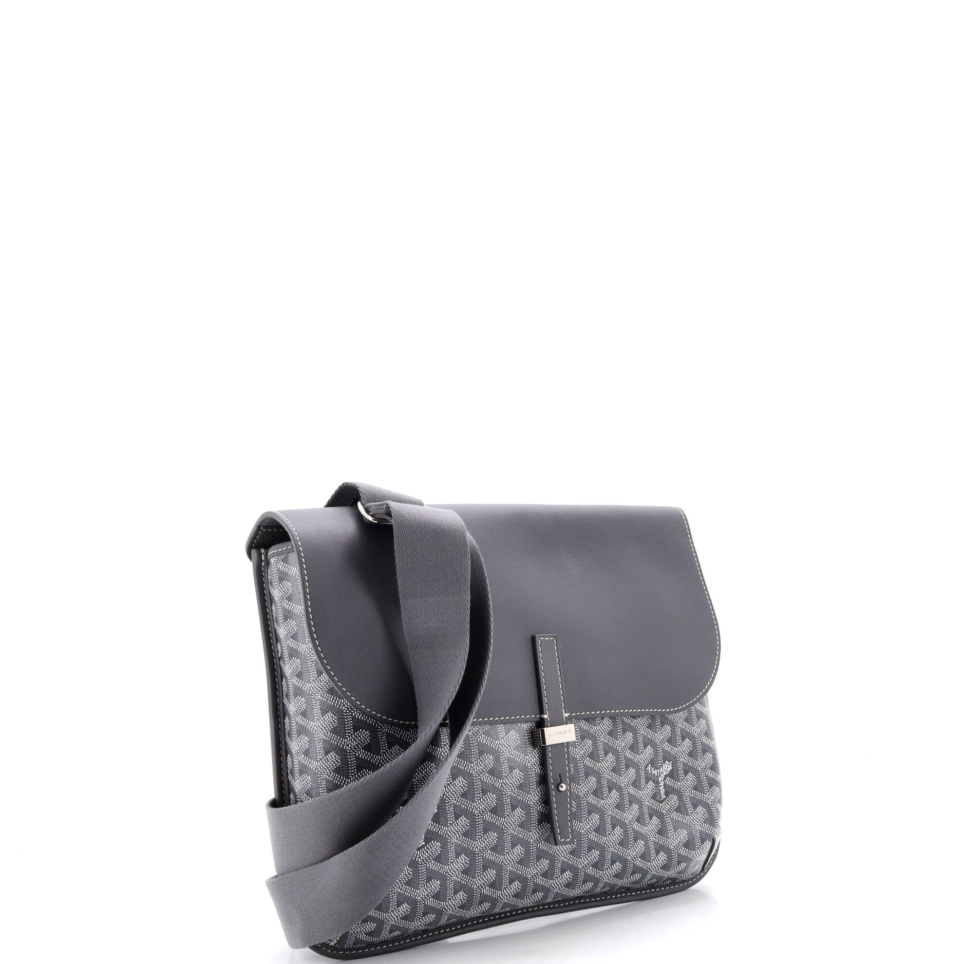 Coursier Messenger Bag Coated Canvas and Leather - Image 2