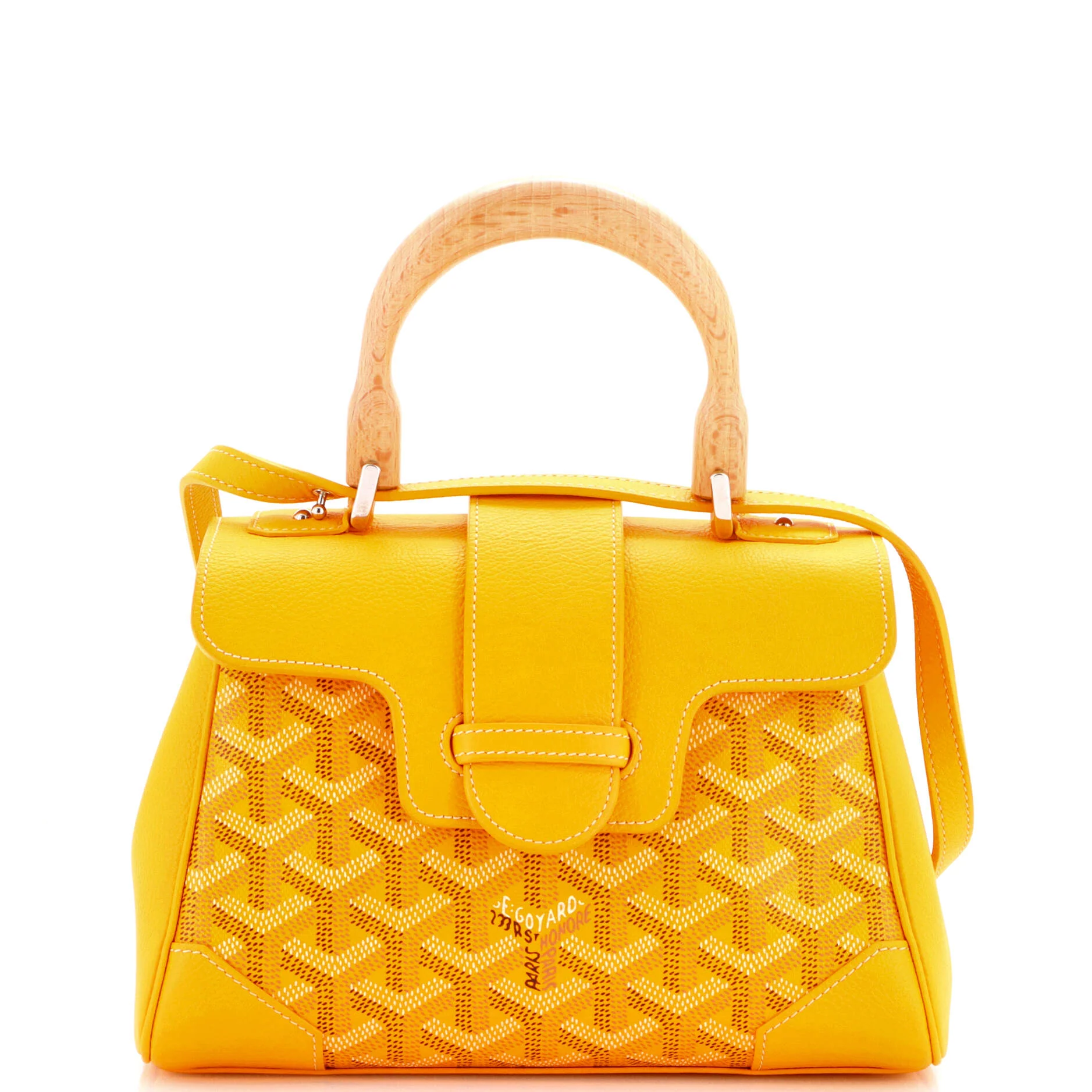 Saigon Top Handle Bag Coated Canvas with Leather Mini