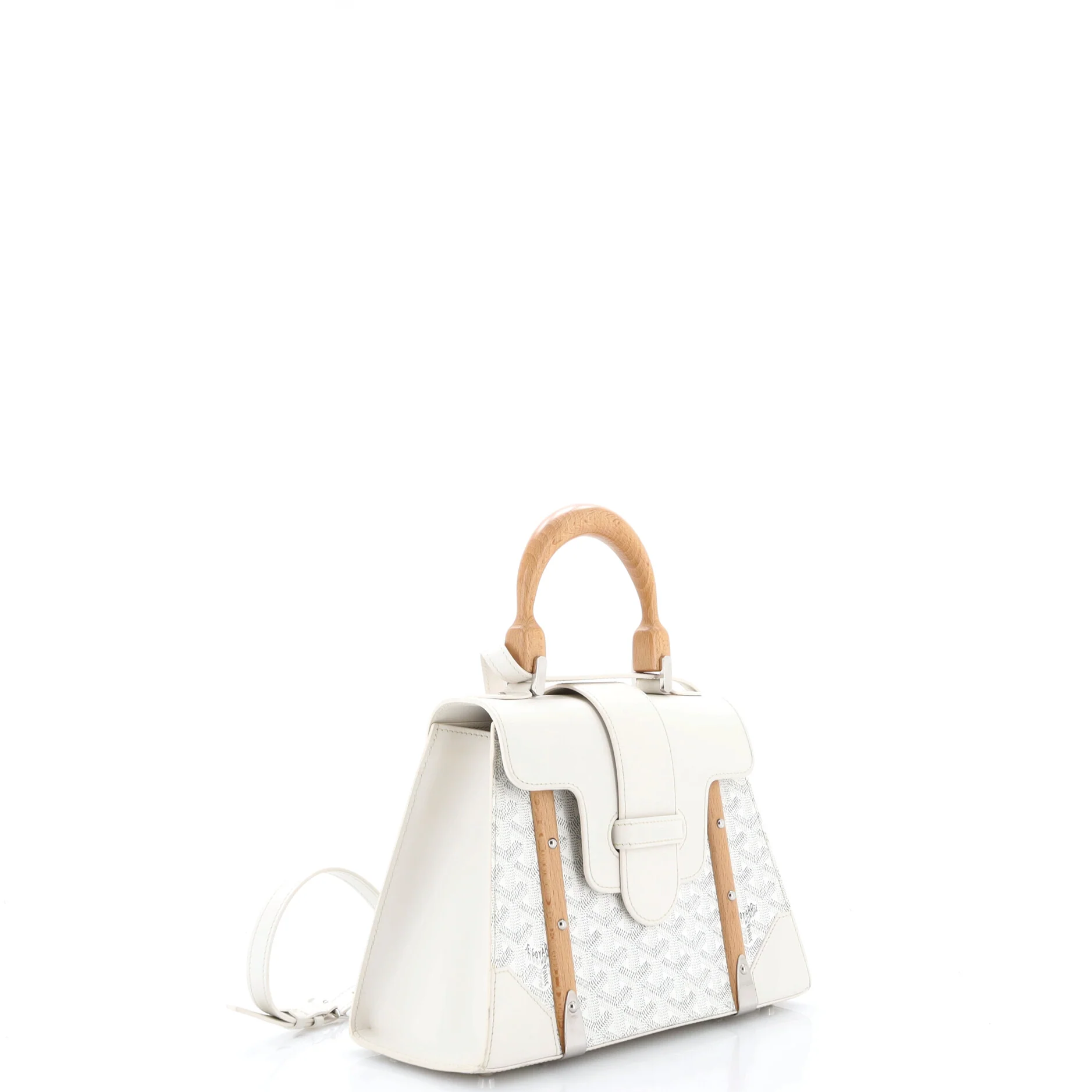 Saigon Top Handle Bag Coated Canvas with Leather PM - Image 2