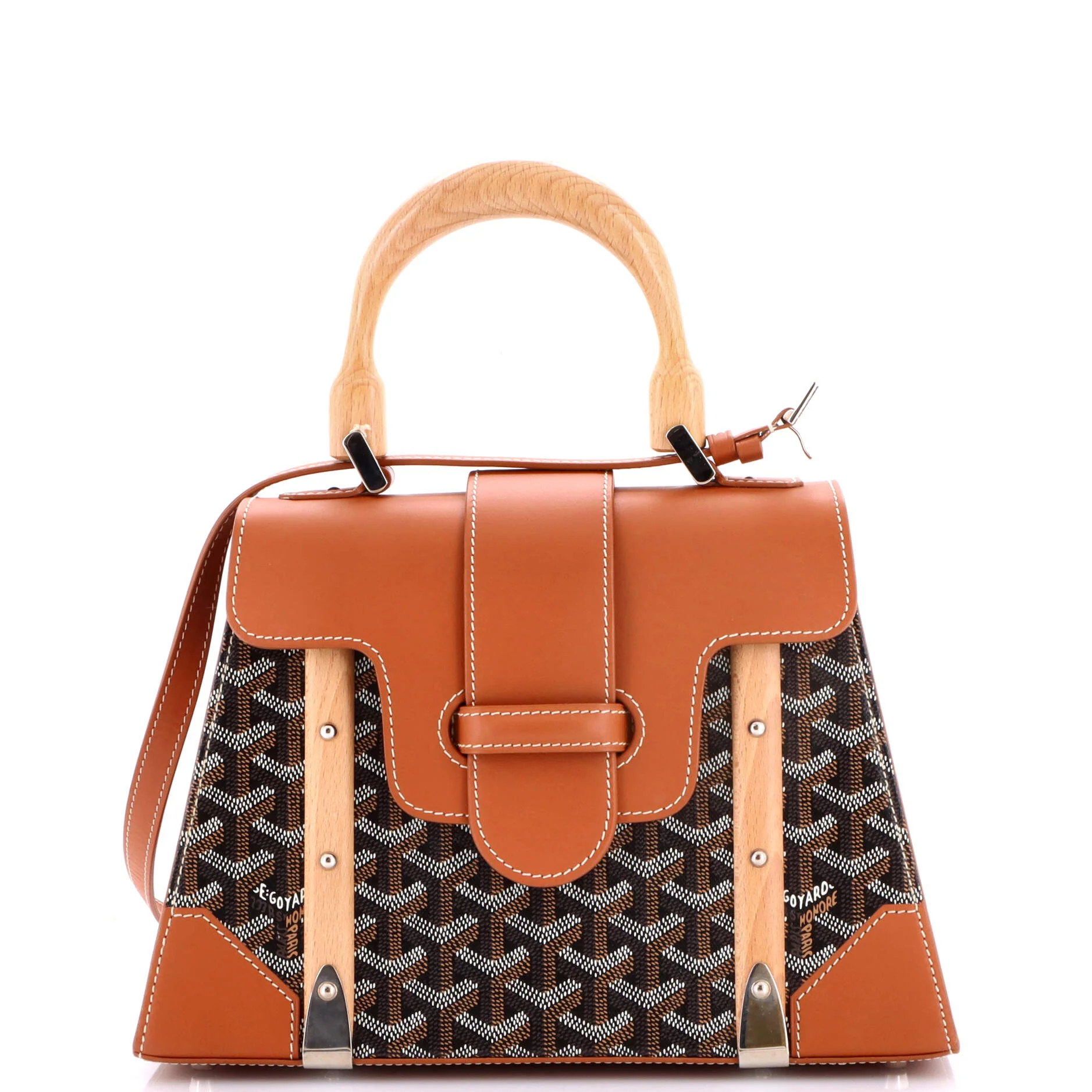 Saigon Top Handle Bag Coated Canvas with Leather PM
