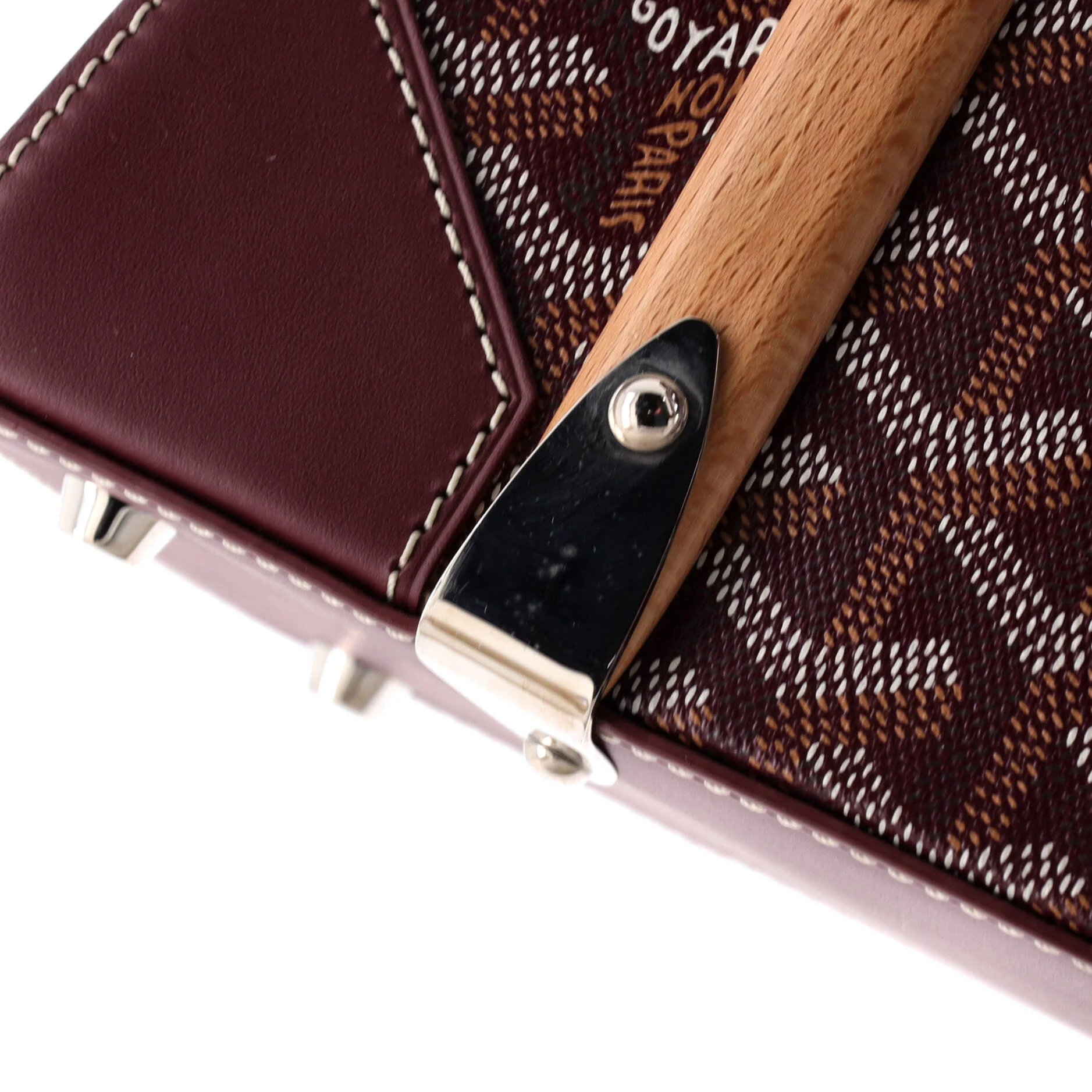 Saigon Top Handle Bag Coated Canvas with Leather PM - Image 6