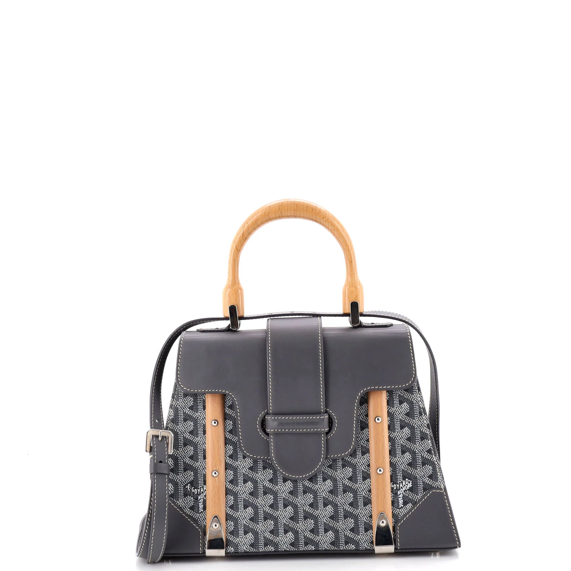 Saigon Top Handle Bag Coated Canvas with Leather PM