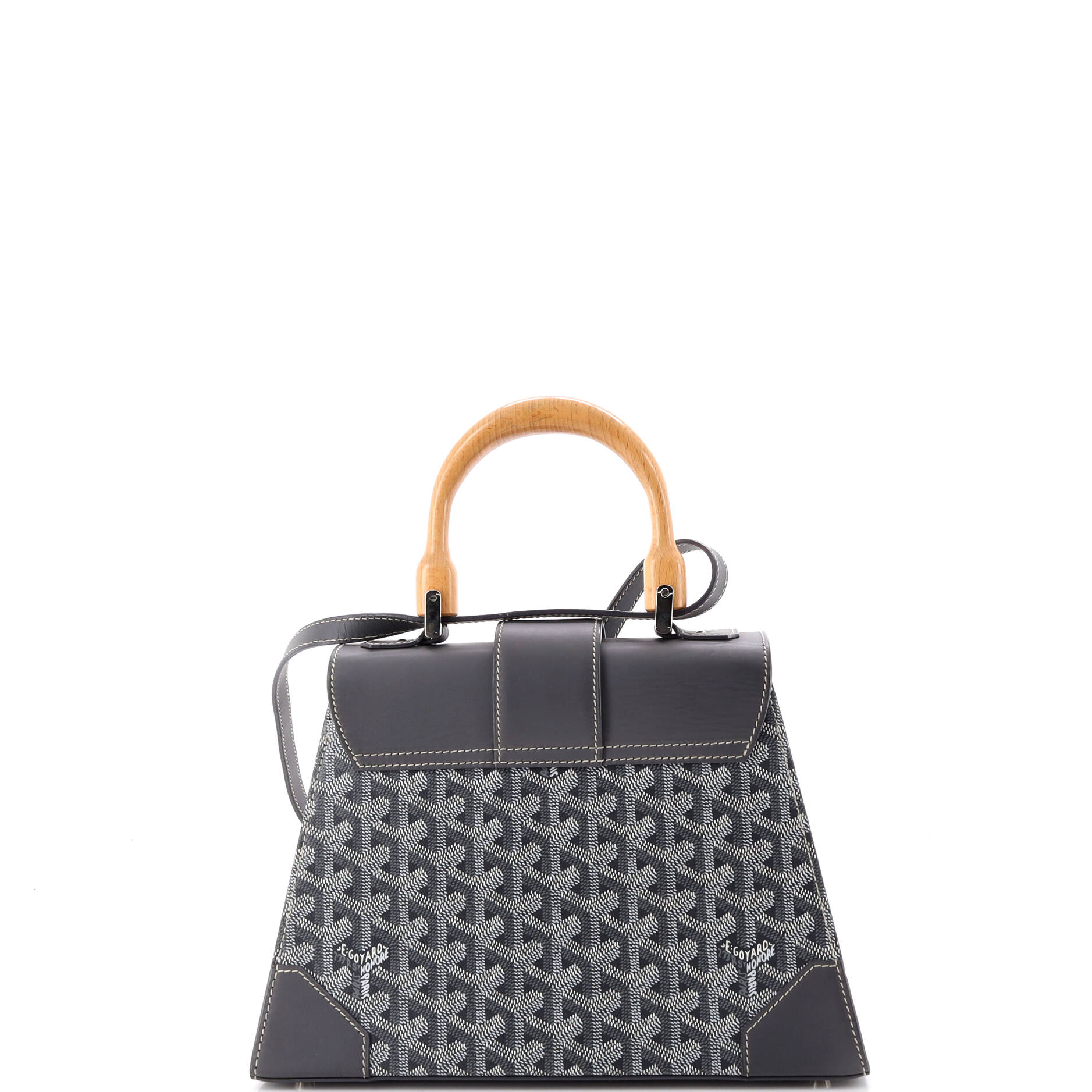 Saigon Top Handle Bag Coated Canvas with Leather PM - Image 3