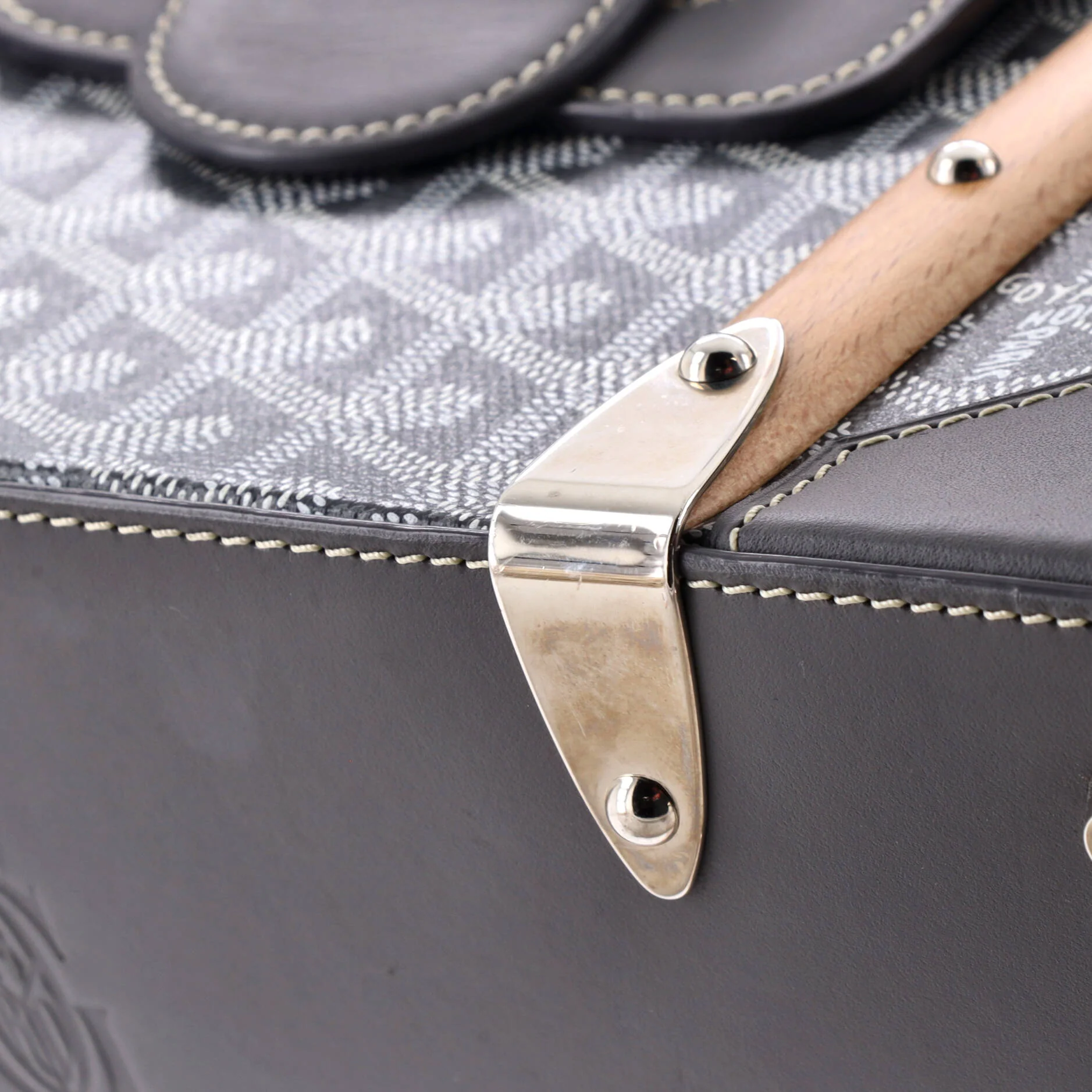 Saigon Top Handle Bag Coated Canvas with Leather PM - Image 6