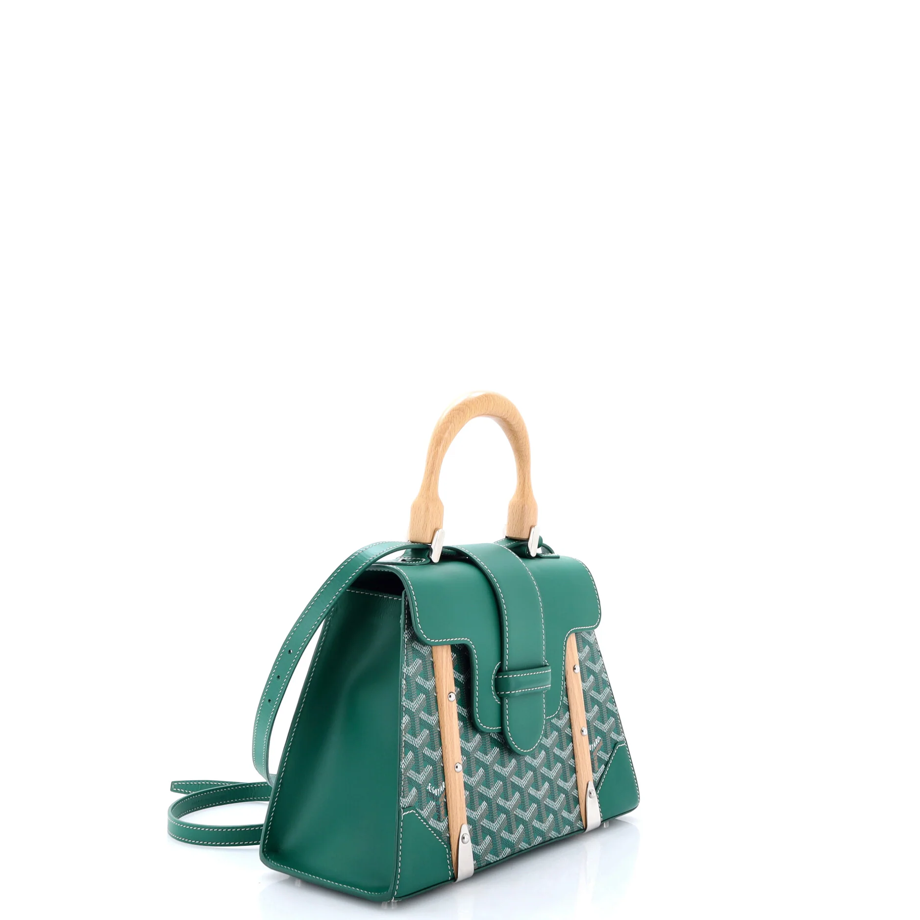 Saigon Top Handle Bag Coated Canvas with Leather PM - Image 2