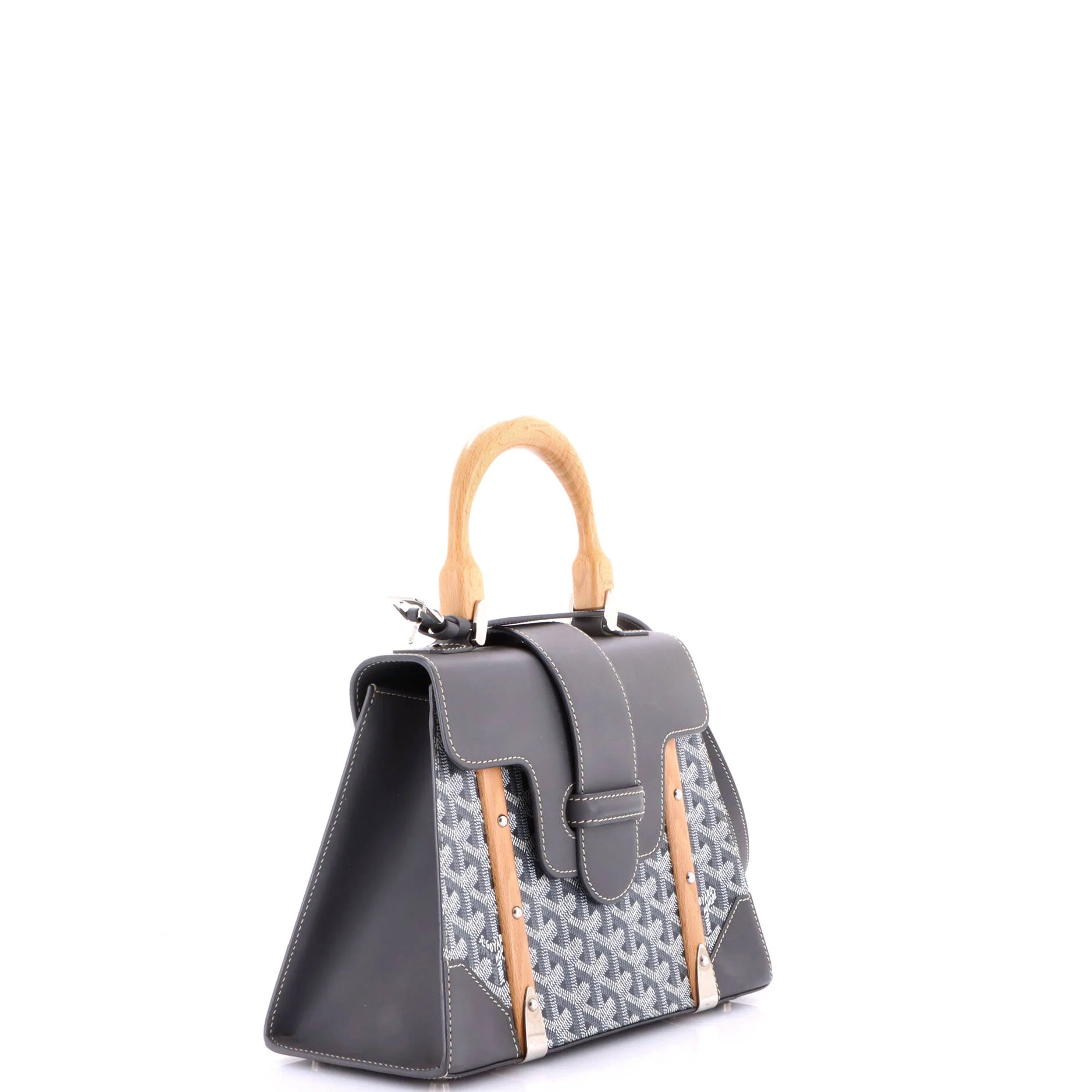 Saigon Top Handle Bag Coated Canvas with Leather PM - Image 2