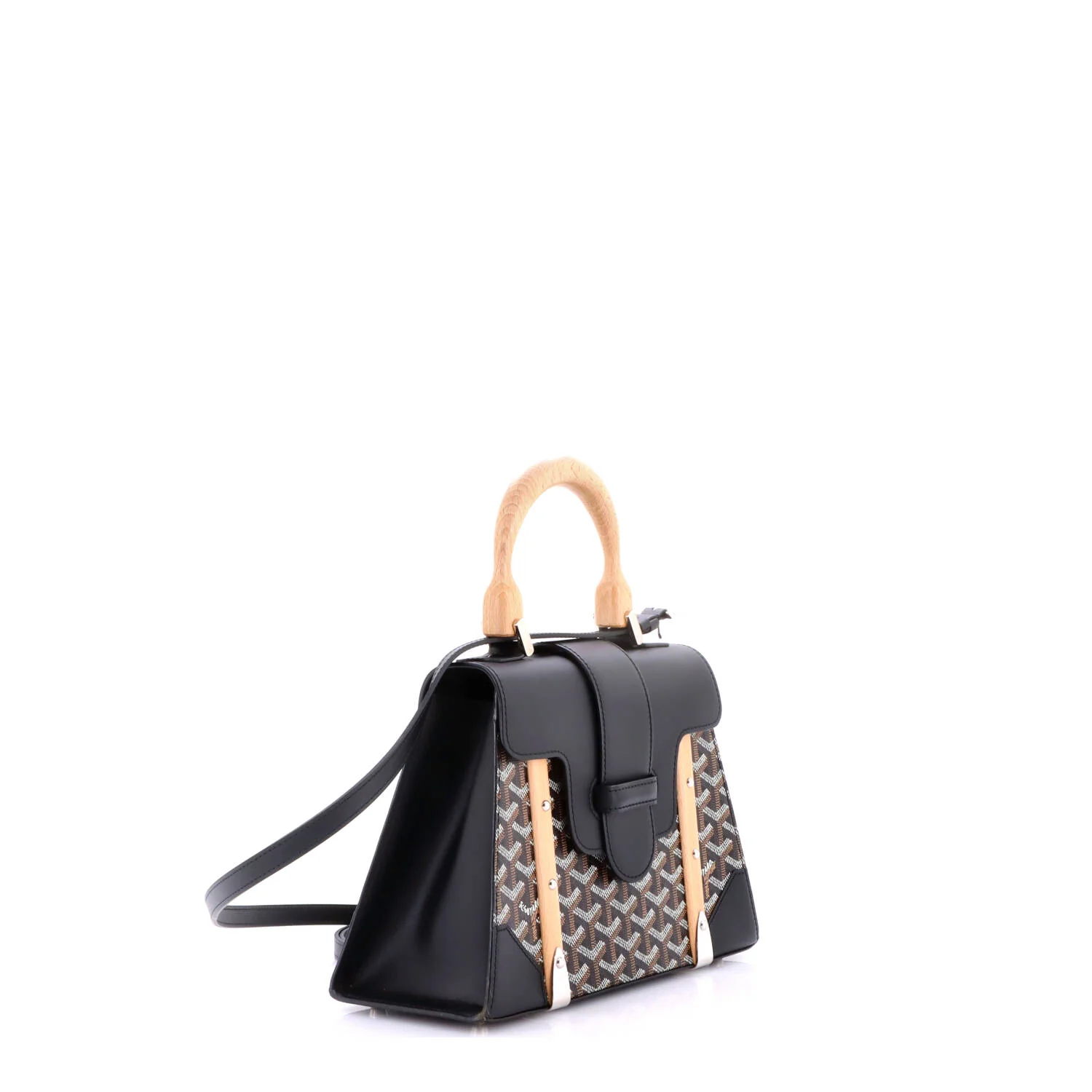 Saigon Top Handle Bag Coated Canvas with Leather PM - Image 2
