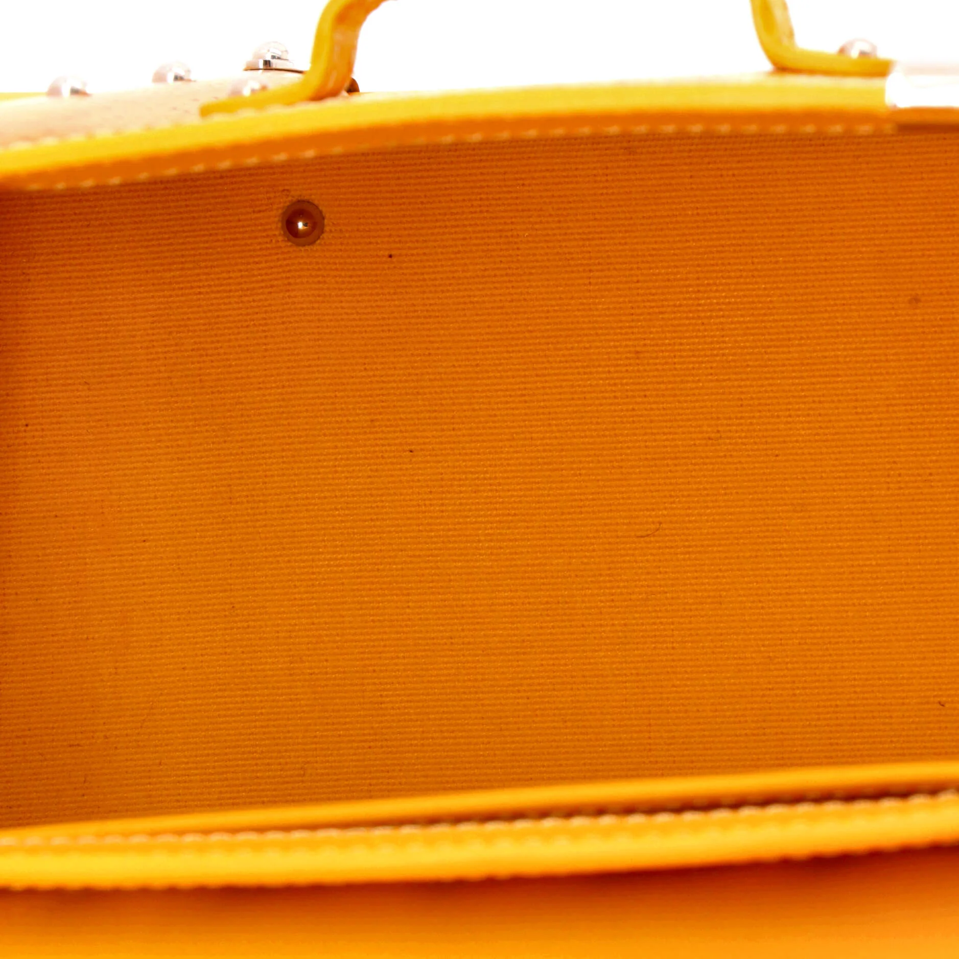 Structured Saigon Top Handle Bag Coated Canvas with Leather Mini - Image 5