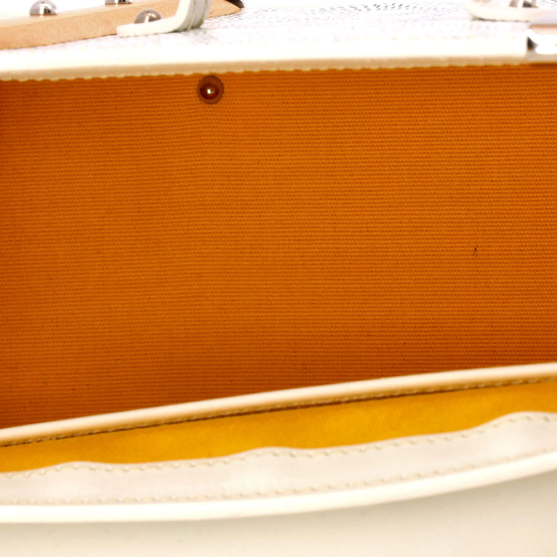 Structured Saigon Top Handle Bag Coated Canvas with Leather Mini - Image 5