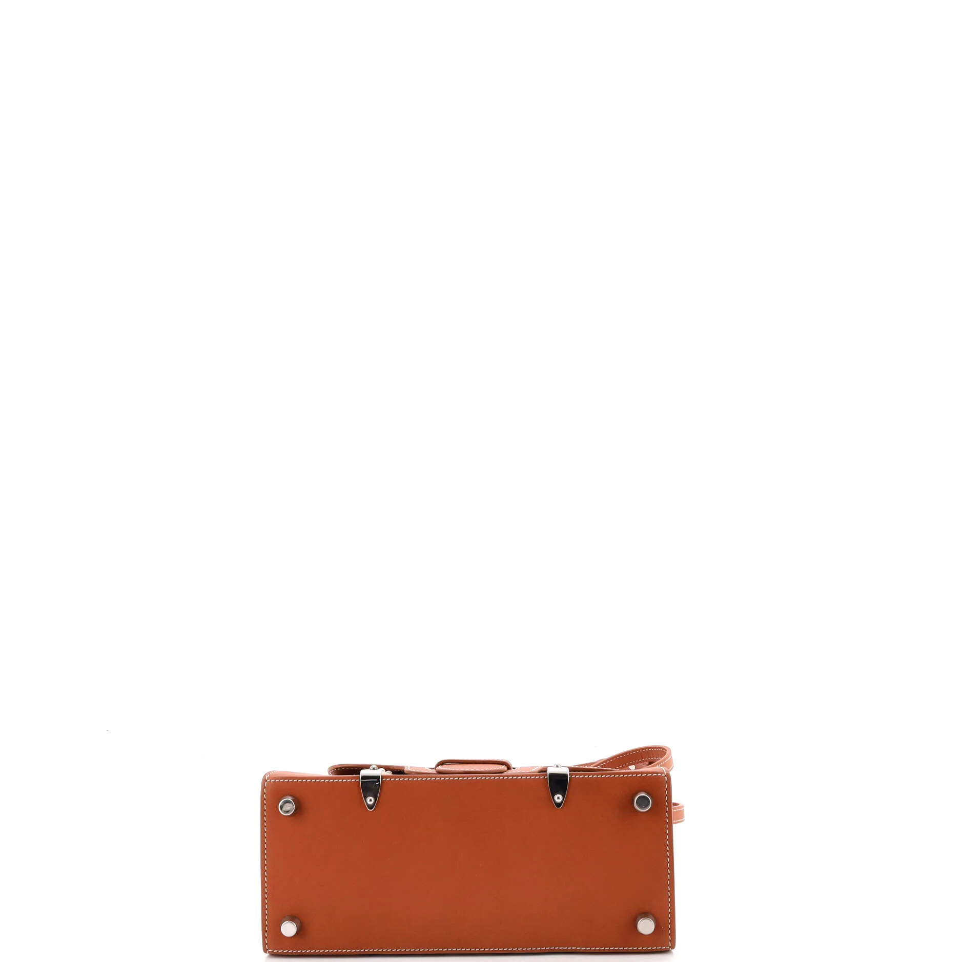 Structured Saigon Top Handle Bag Coated Canvas with Leather Mini - Image 4
