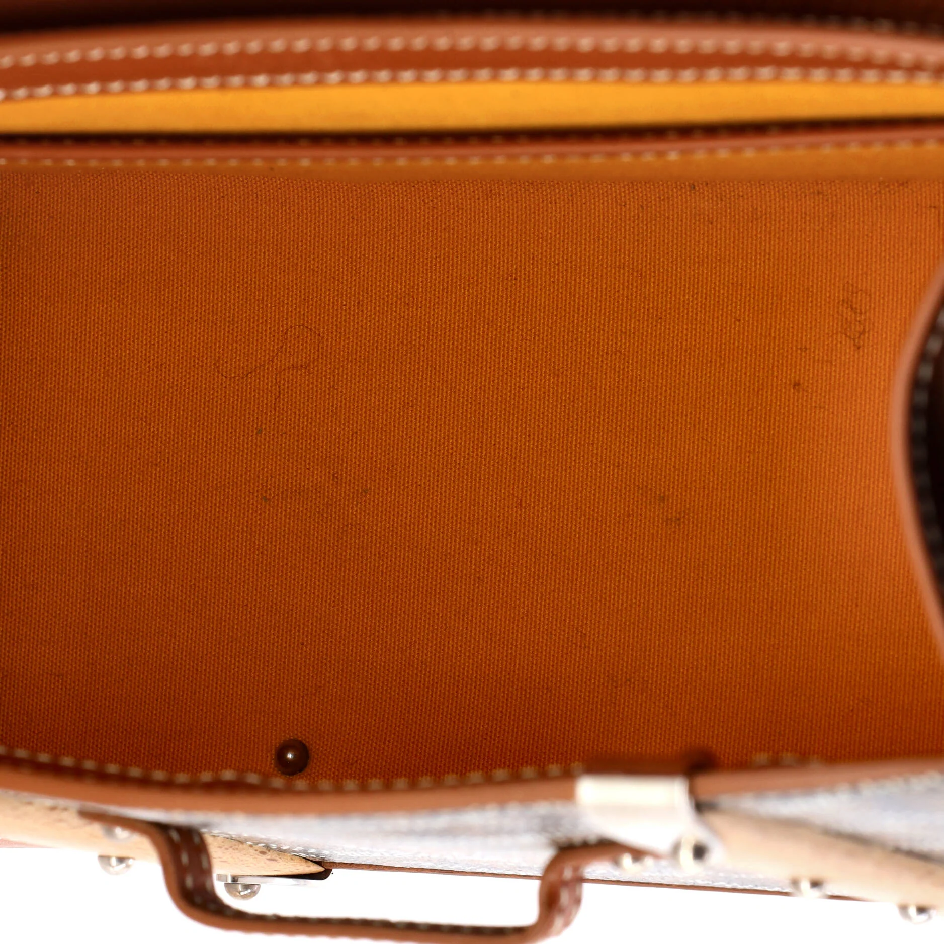 Structured Saigon Top Handle Bag Coated Canvas with Leather Mini - Image 5