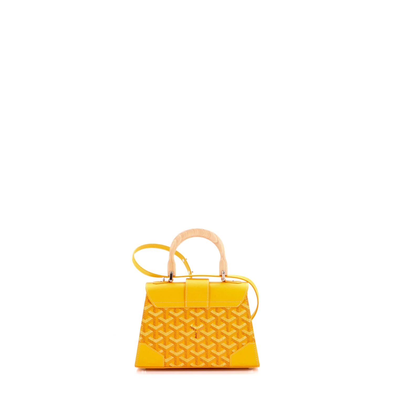 Structured Saigon Top Handle Bag Coated Canvas with Leather Mini - Image 3
