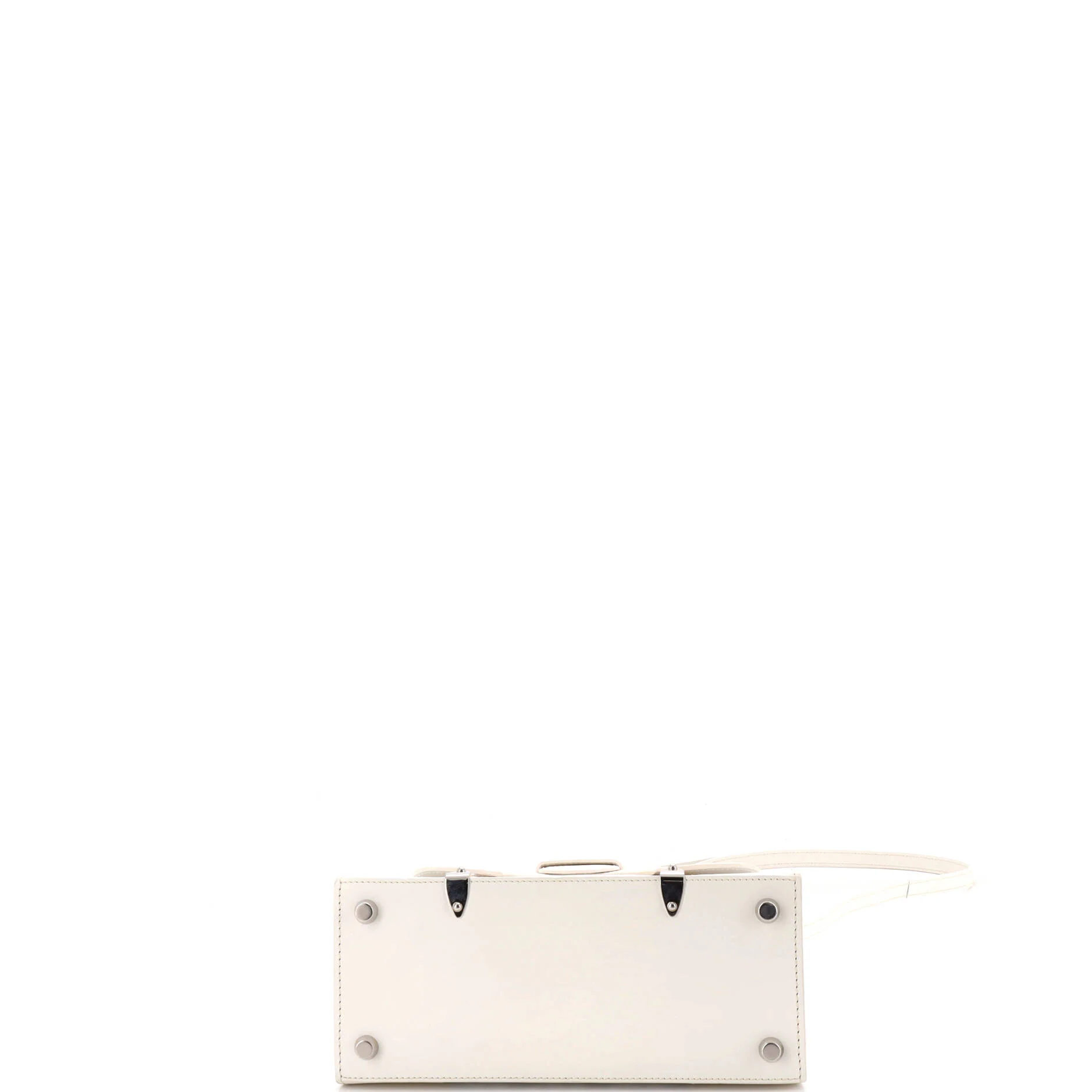 Structured Saigon Top Handle Bag Coated Canvas with Leather Mini - Image 4