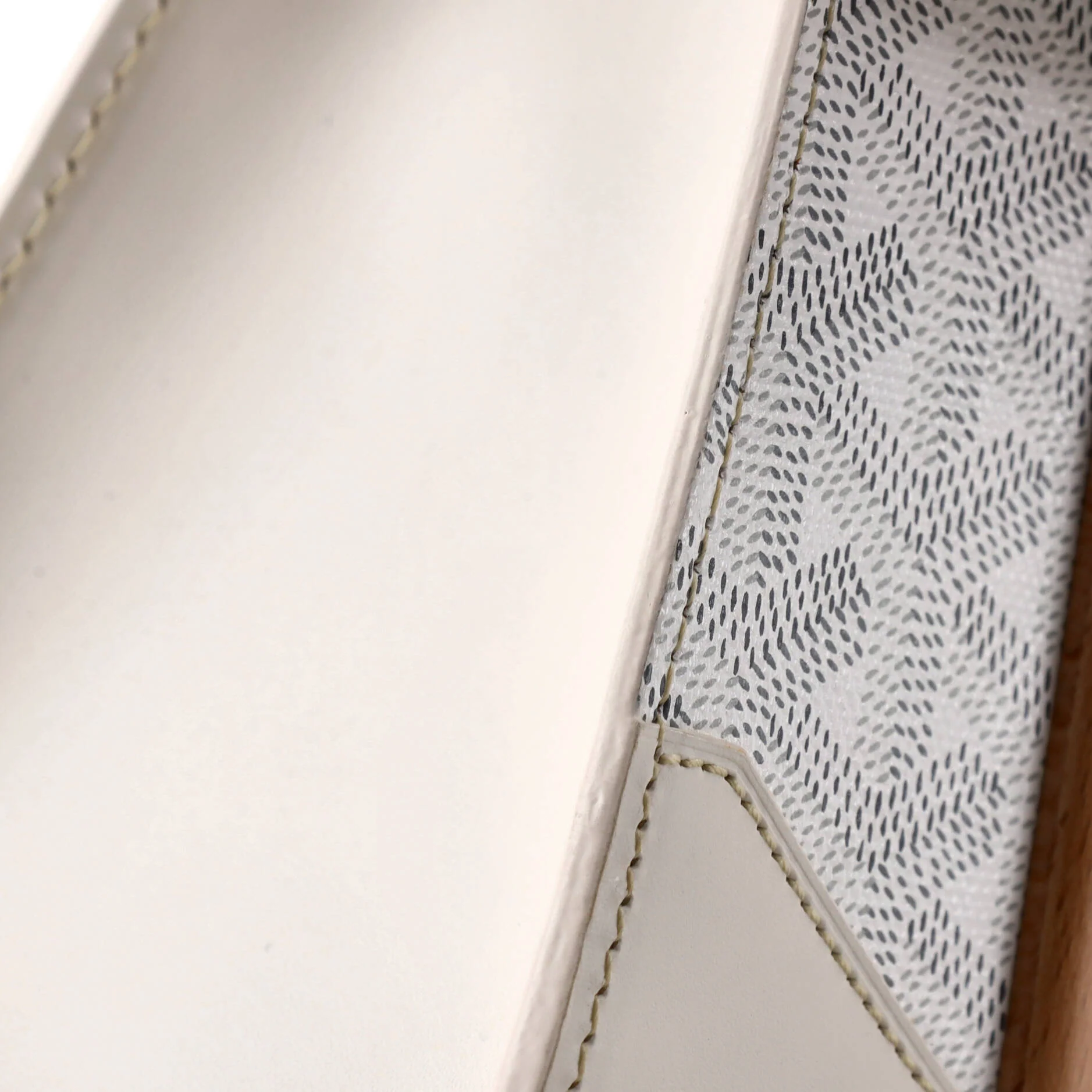 Structured Saigon Top Handle Bag Coated Canvas with Leather Mini - Image 6