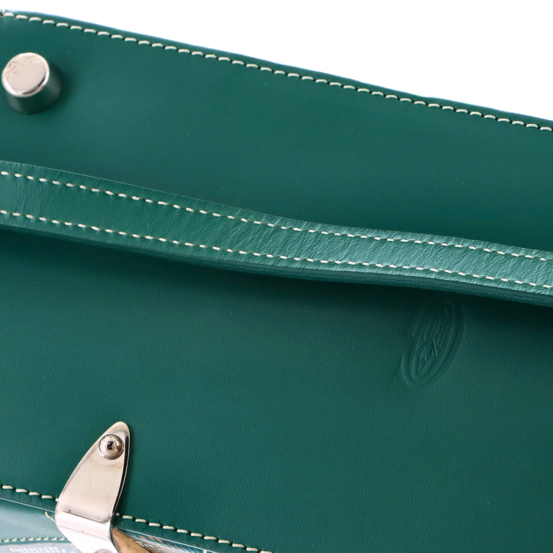 Structured Saigon Top Handle Bag Coated Canvas with Leather Mini - Image 6