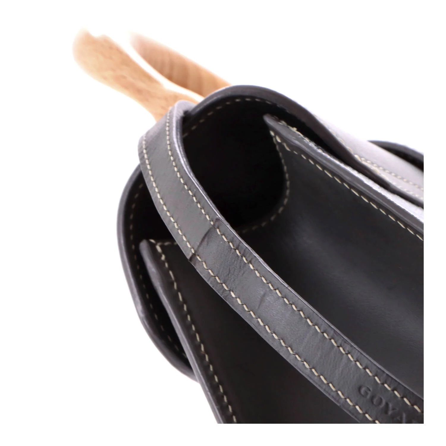 Structured Saigon Top Handle Bag Coated Canvas with Leather Mini - Image 6