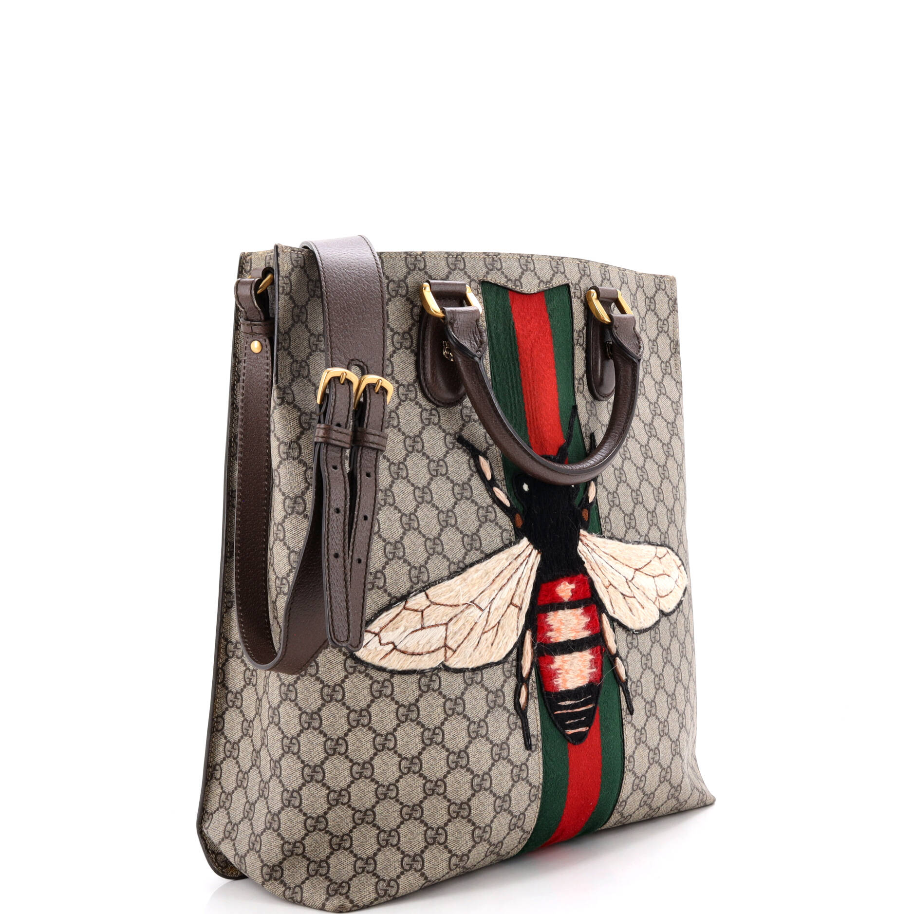 Animalier Bee Web Vertical Tote GG Coated Canvas Medium - Image 2